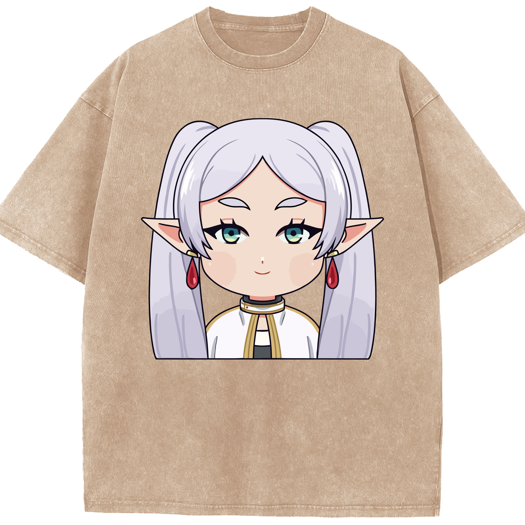 （画像用） 葬送のフリーレン Frieren 綿100% ヴィンテージ風 半袖Tシャツ（フロントプリント）