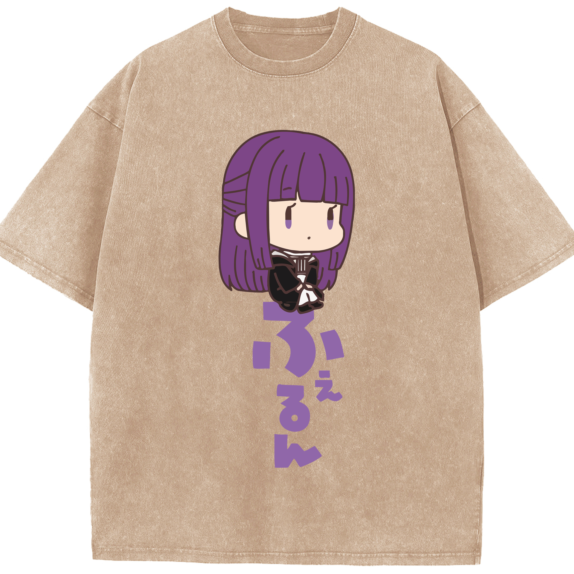 （画像用） 葬送のフリーレン Frieren 綿100% ヴィンテージ風 半袖Tシャツ（フロントプリント）