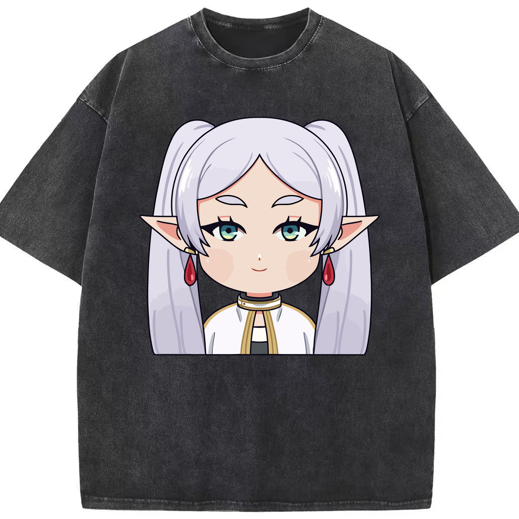 （画像用） 葬送のフリーレン Frieren 綿100% ヴィンテージ風 半袖Tシャツ（フロントプリント）
