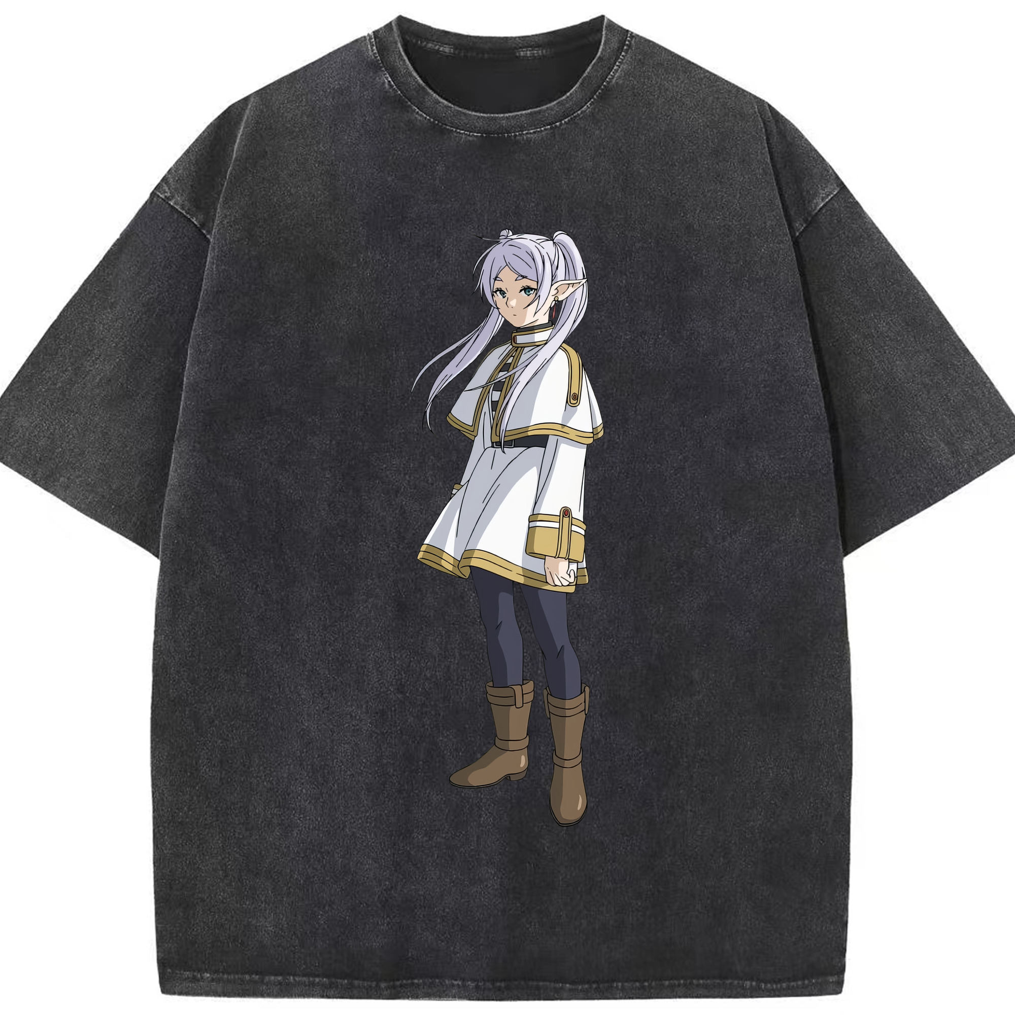 （画像用） 葬送のフリーレン Frieren 綿100% ヴィンテージ風 半袖Tシャツ（フロントプリント）
