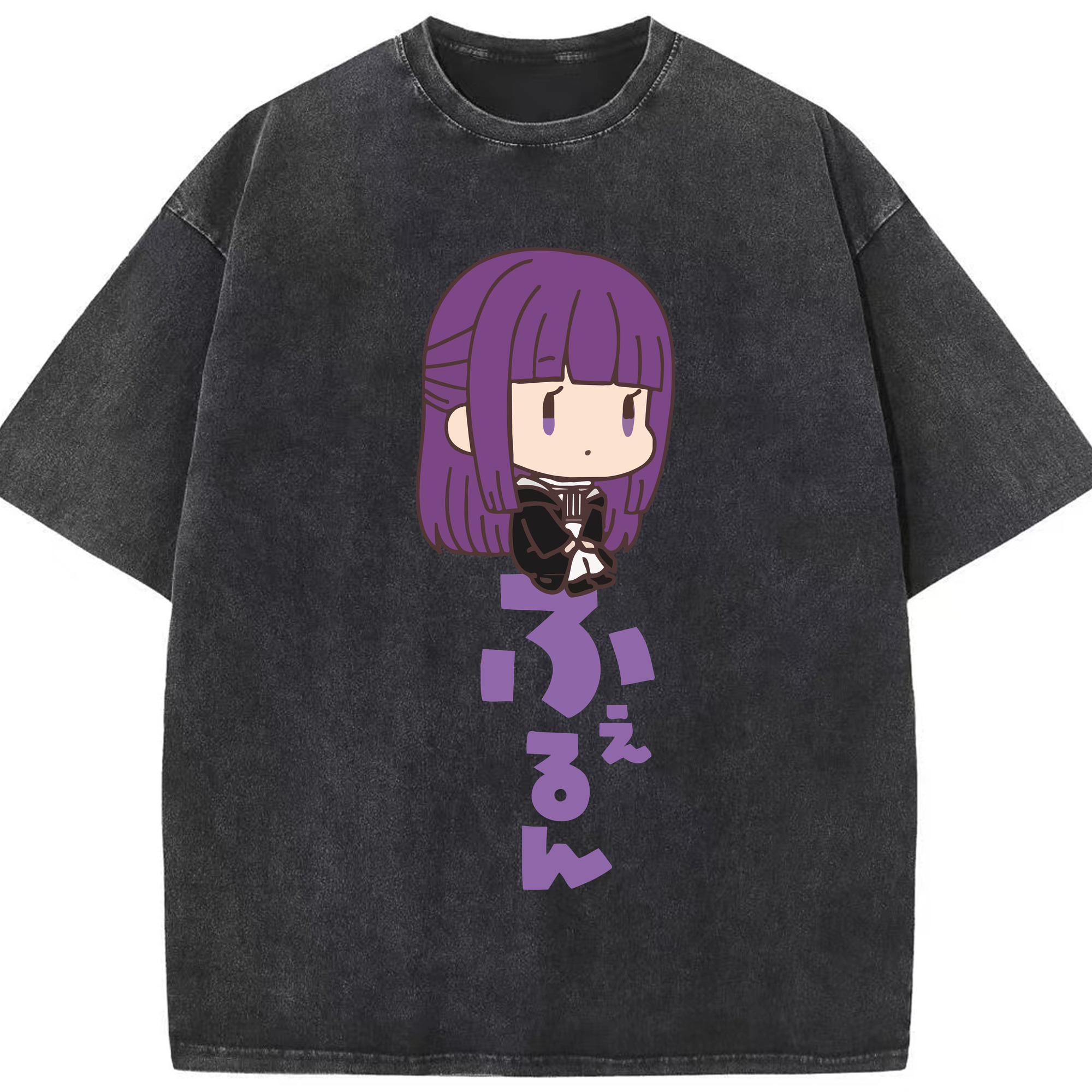 （画像用） 葬送のフリーレン Frieren 綿100% ヴィンテージ風 半袖Tシャツ（フロントプリント）
