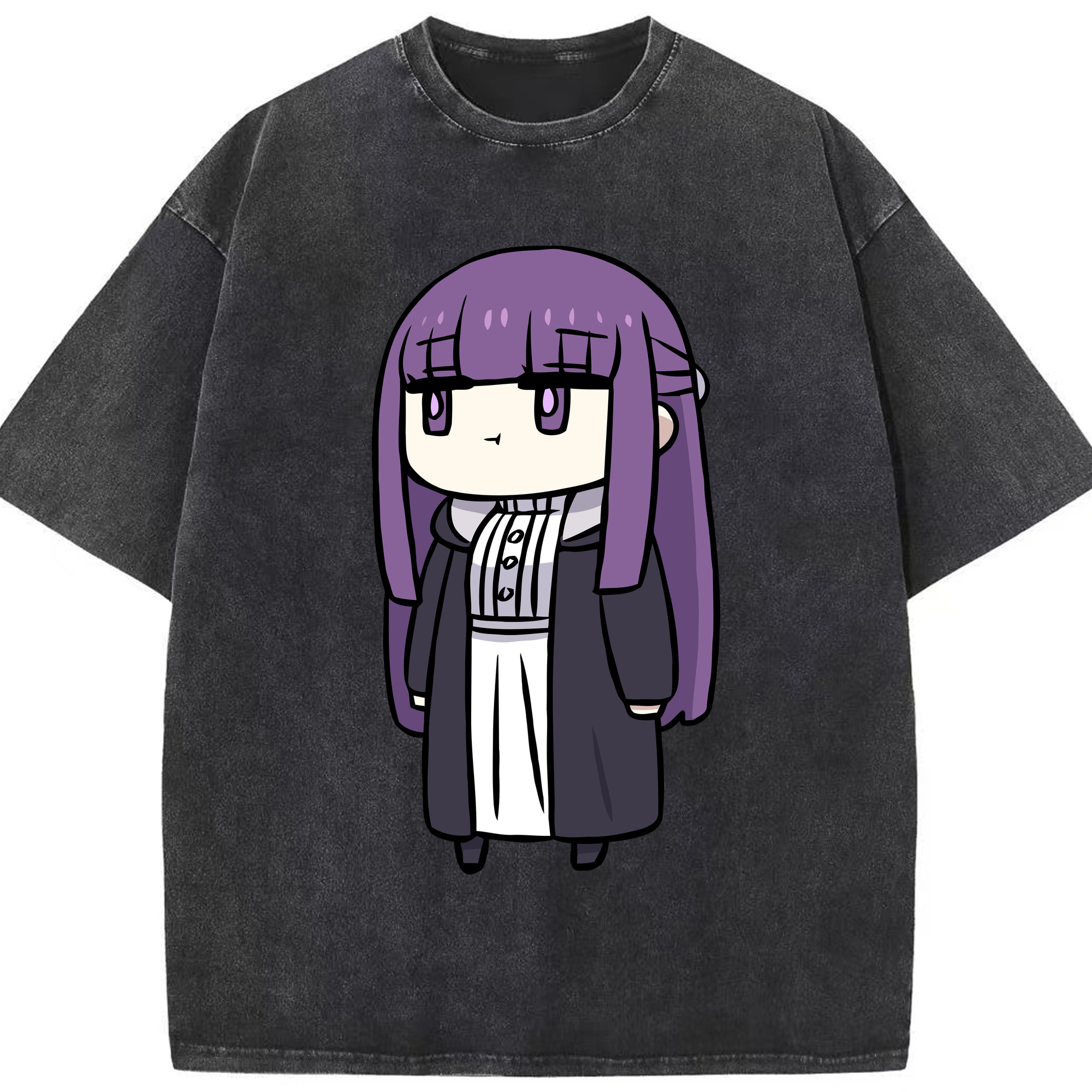 （画像用） 葬送のフリーレン Frieren 綿100% ヴィンテージ風 半袖Tシャツ（フロントプリント）