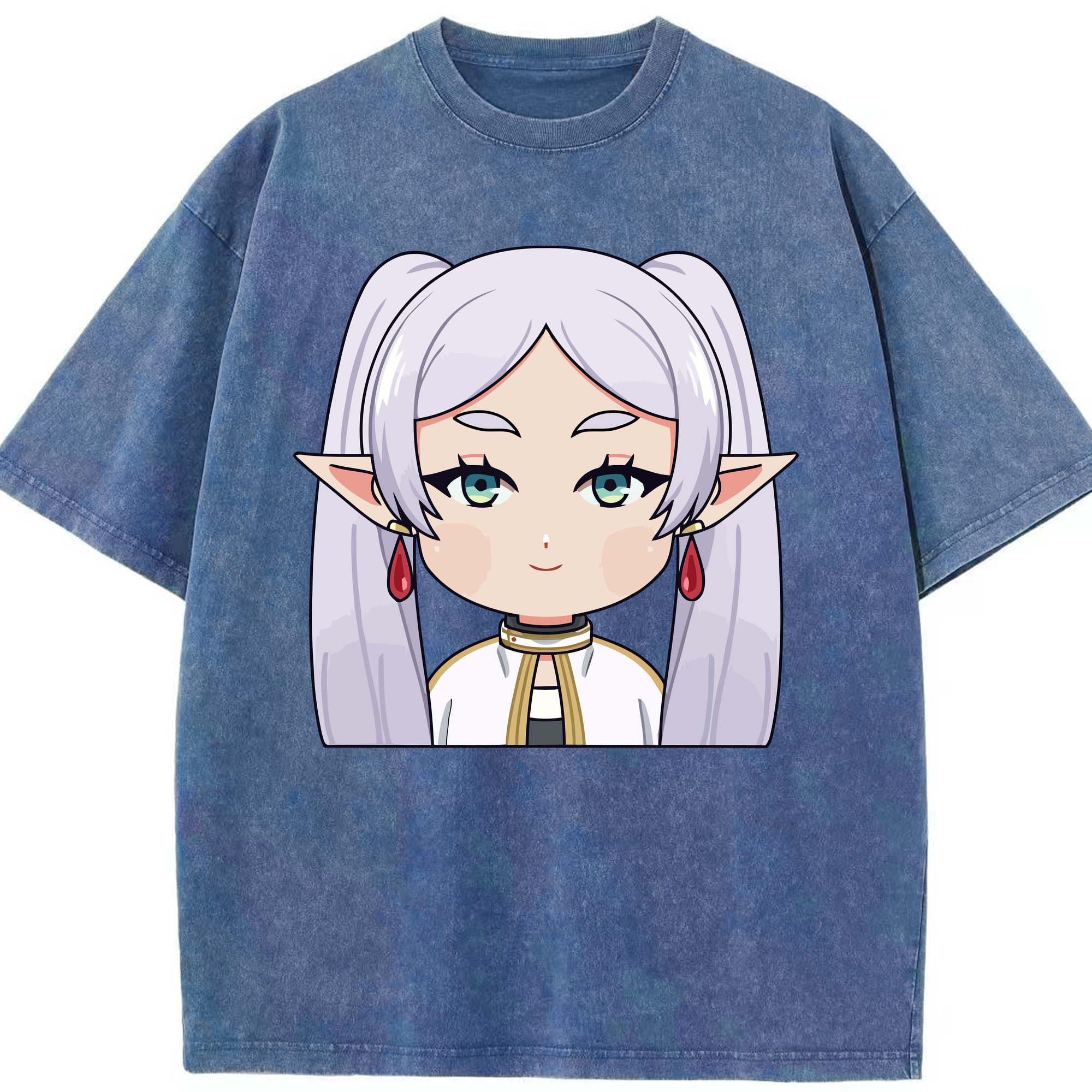 （画像用） 葬送のフリーレン Frieren 綿100% ヴィンテージ風 半袖Tシャツ（フロントプリント）