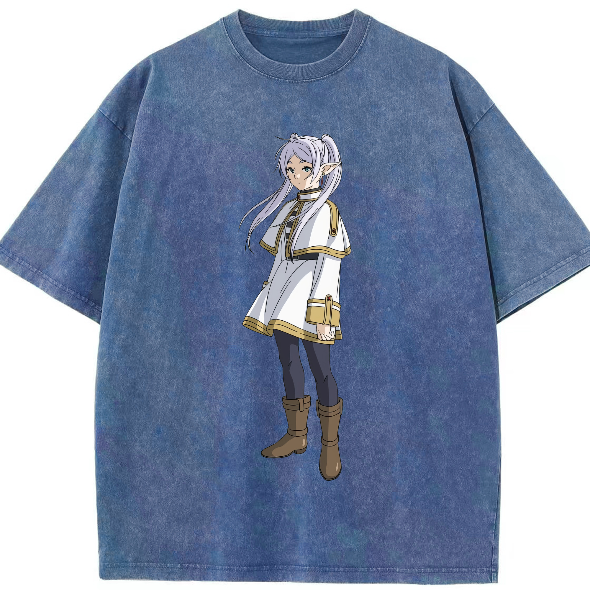 （画像用） 葬送のフリーレン Frieren 綿100% ヴィンテージ風 半袖Tシャツ（フロントプリント）