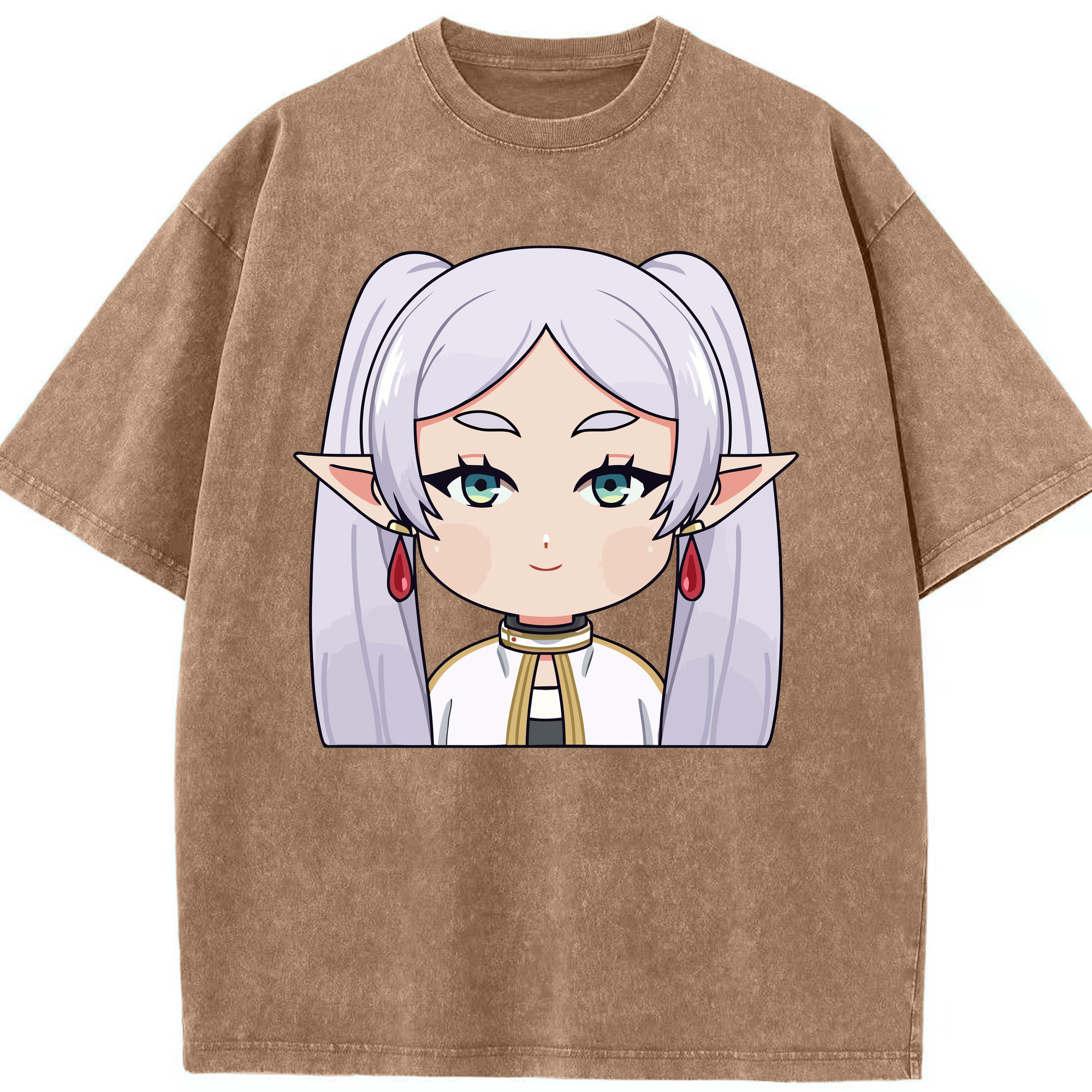 （画像用） 葬送のフリーレン Frieren 綿100% ヴィンテージ風 半袖Tシャツ（フロントプリント）