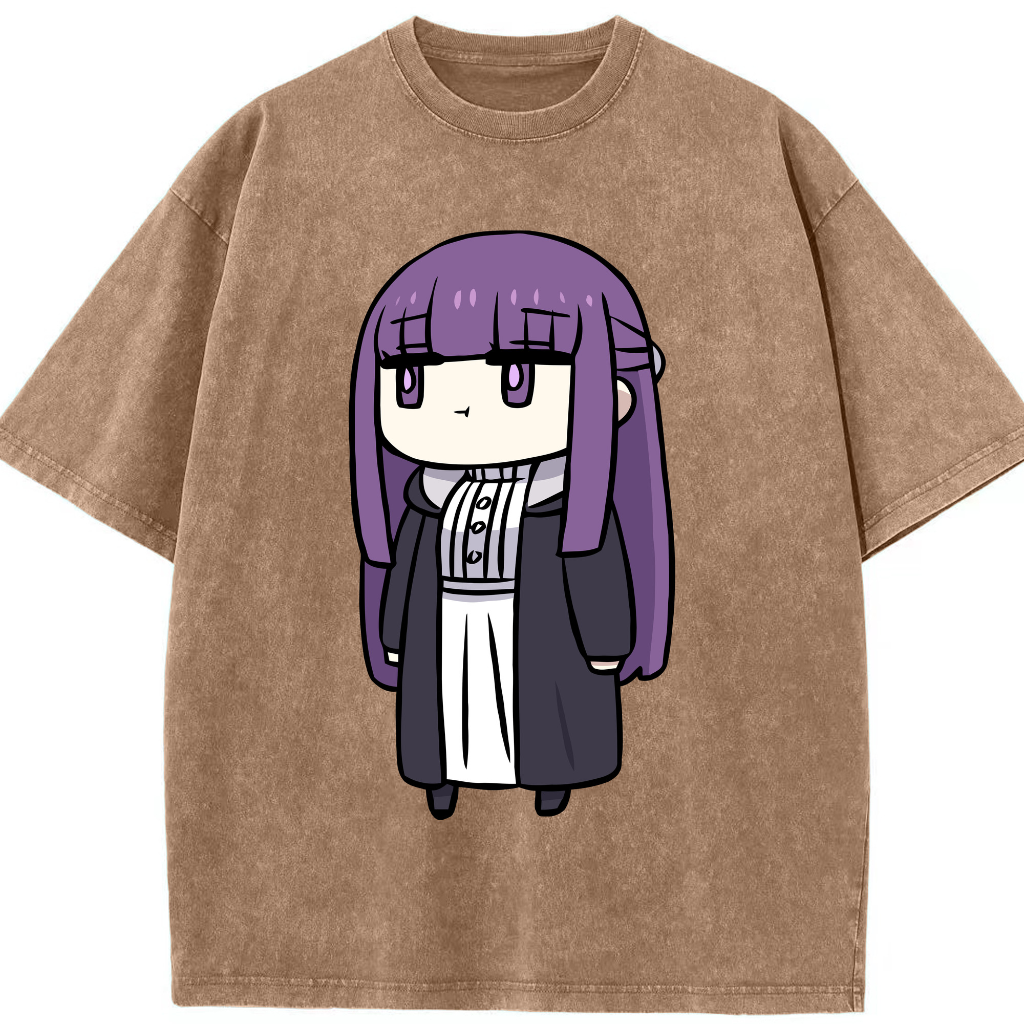 （画像用） 葬送のフリーレン Frieren 綿100% ヴィンテージ風 半袖Tシャツ（フロントプリント）