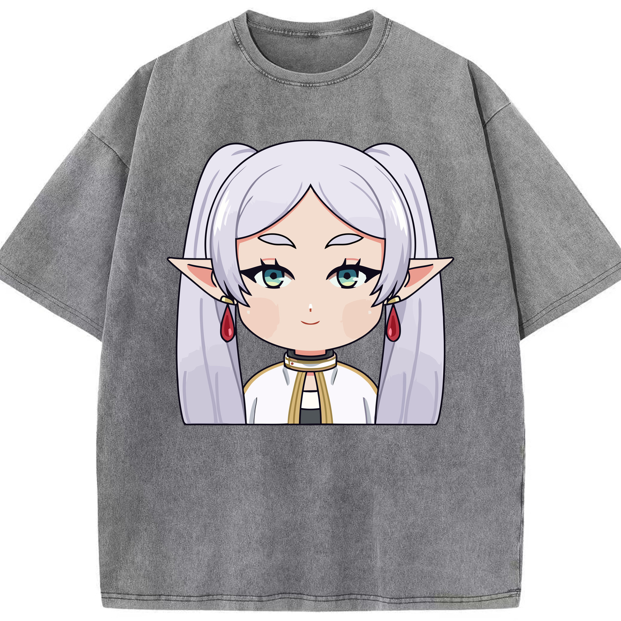 （画像用） 葬送のフリーレン Frieren 綿100% ヴィンテージ風 半袖Tシャツ（フロントプリント）