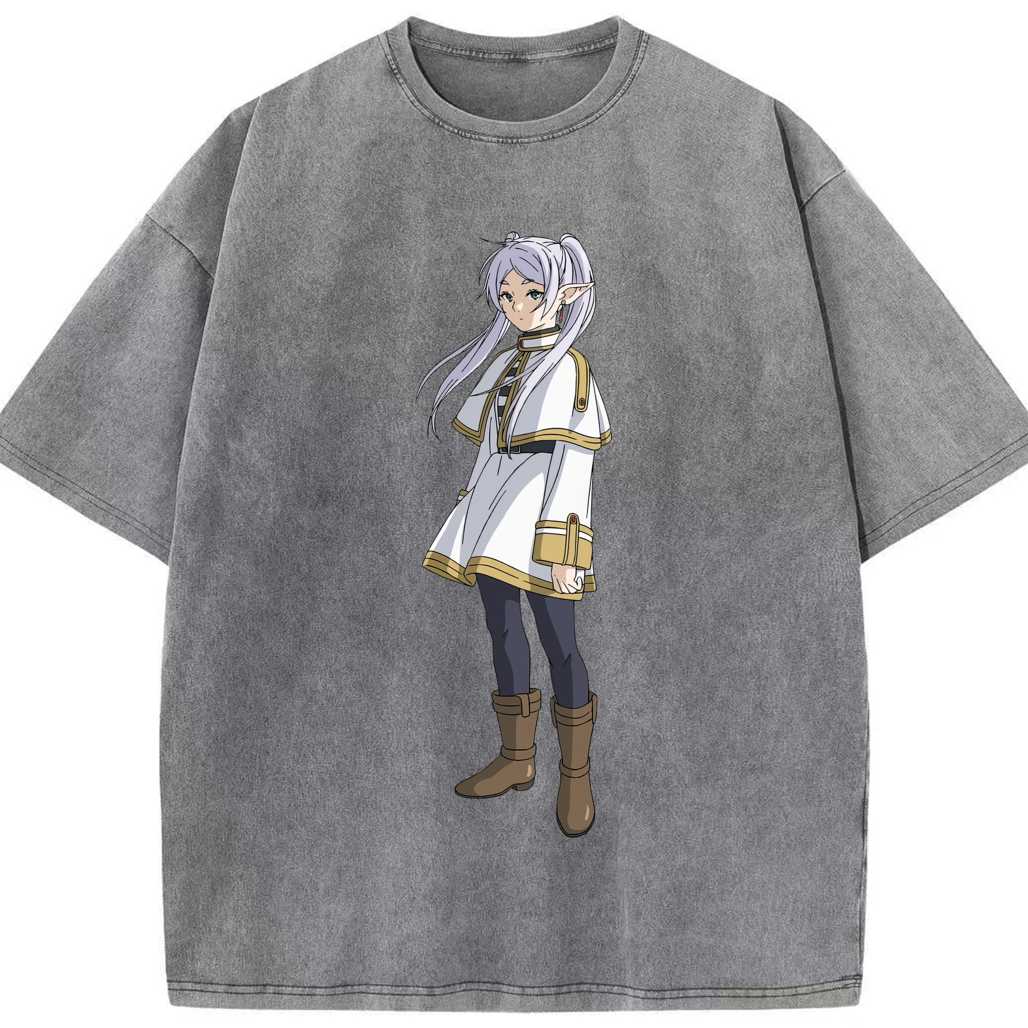 （画像用） 葬送のフリーレン Frieren 綿100% ヴィンテージ風 半袖Tシャツ（フロントプリント）