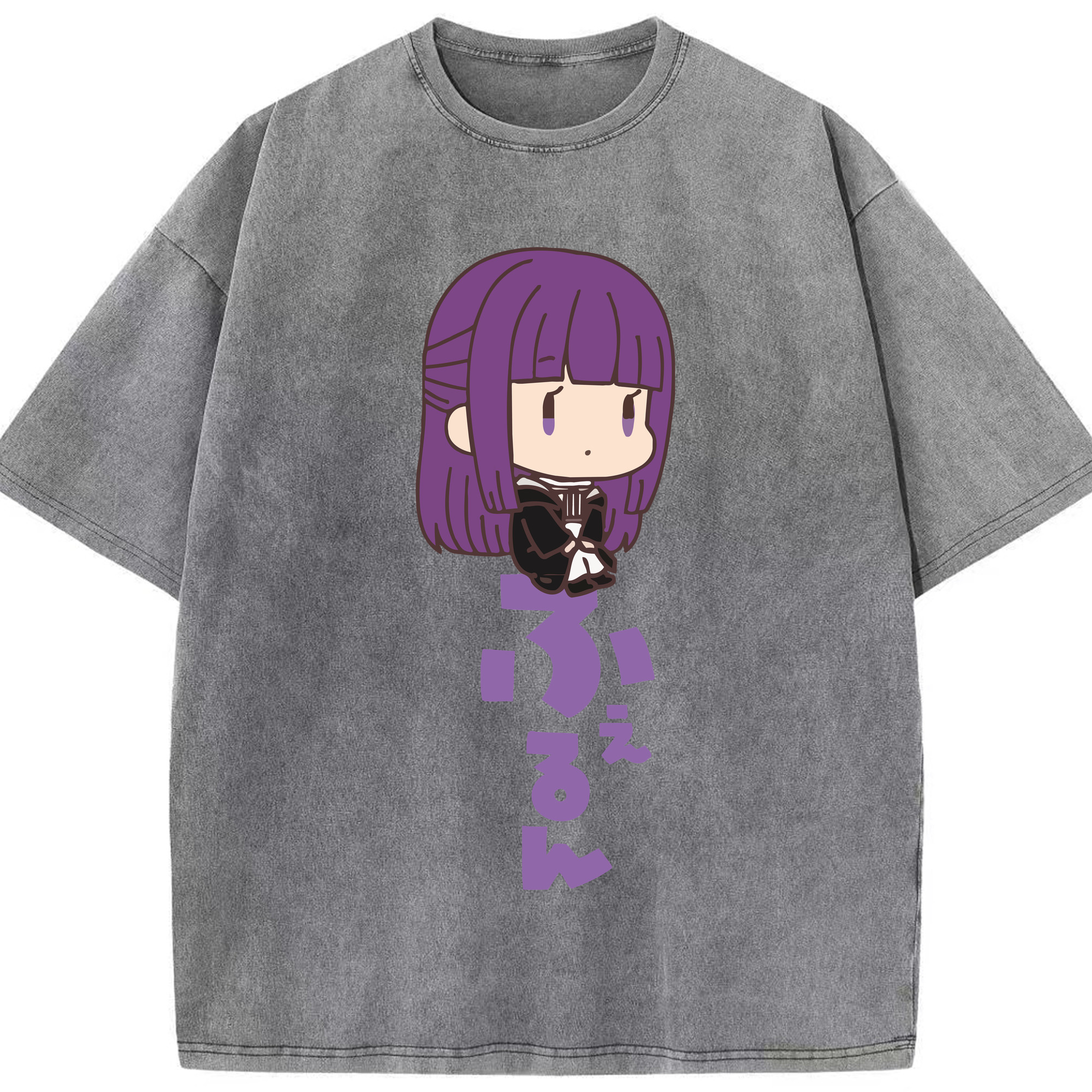 （画像用） 葬送のフリーレン Frieren 綿100% ヴィンテージ風 半袖Tシャツ（フロントプリント）