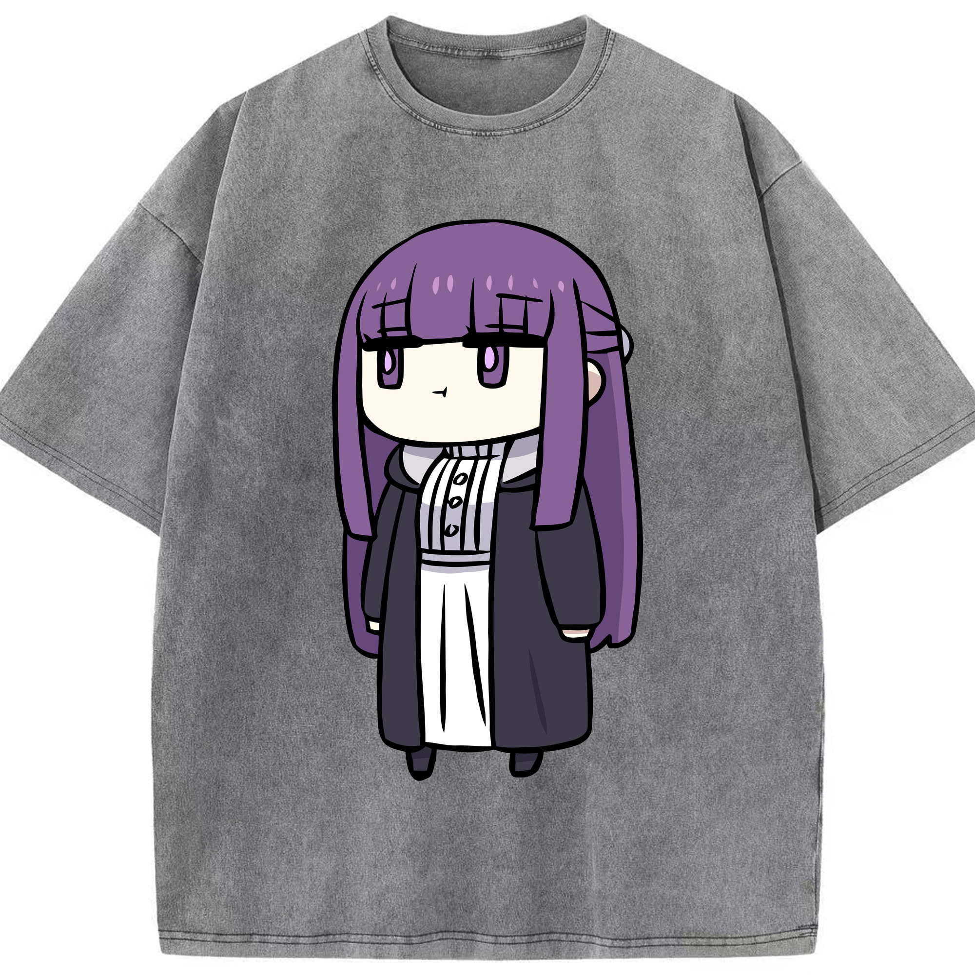 （画像用） 葬送のフリーレン Frieren 綿100% ヴィンテージ風 半袖Tシャツ（フロントプリント）
