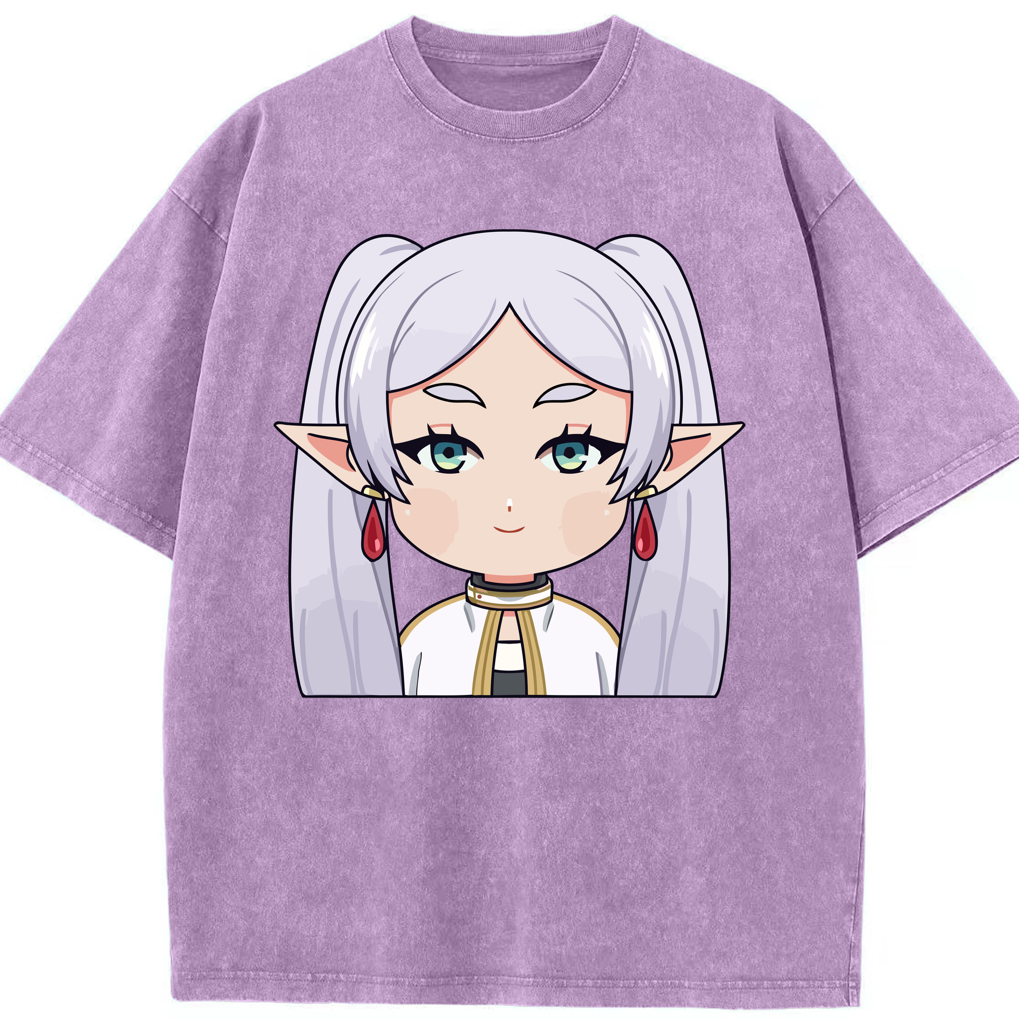 （画像用） 葬送のフリーレン Frieren 綿100% ヴィンテージ風 半袖Tシャツ（フロントプリント）