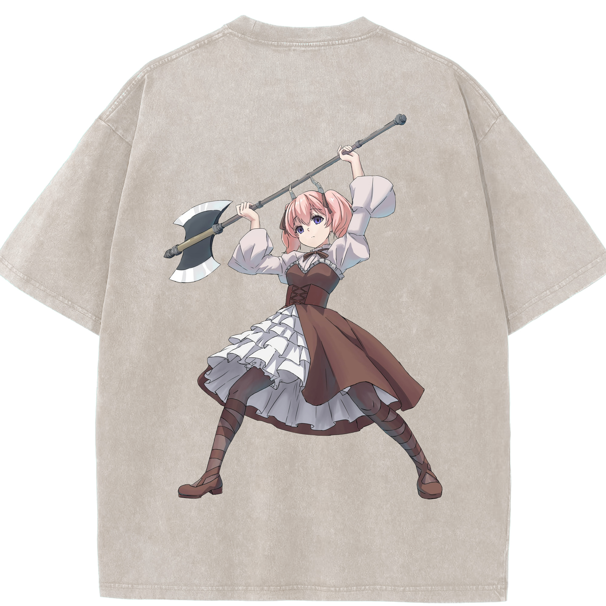 （画像用） 葬送のフリーレン Frieren 綿100% ヴィンテージ風 半袖Tシャツ（背面プリント）