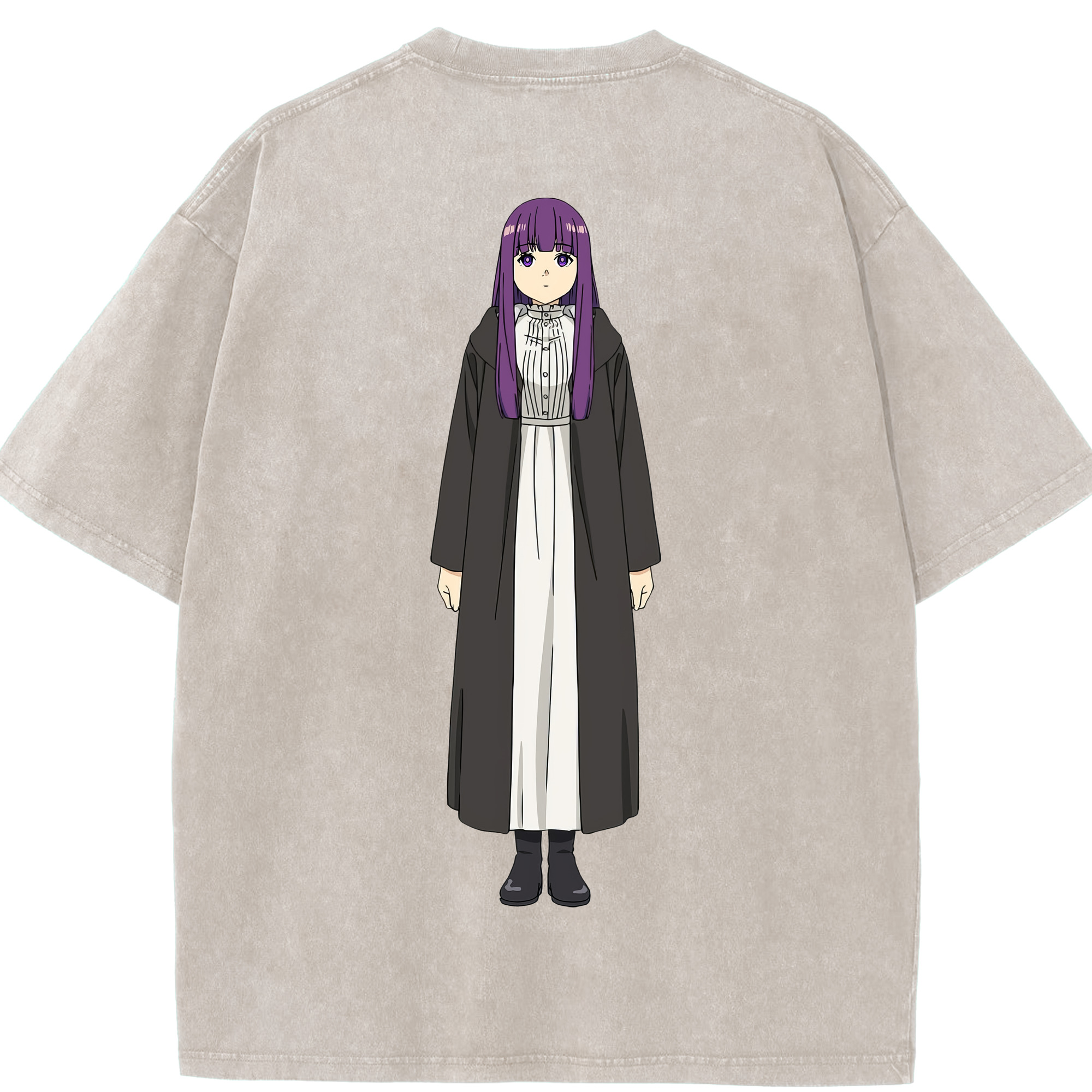 （画像用） 葬送のフリーレン Frieren 綿100% ヴィンテージ風 半袖Tシャツ（背面プリント）
