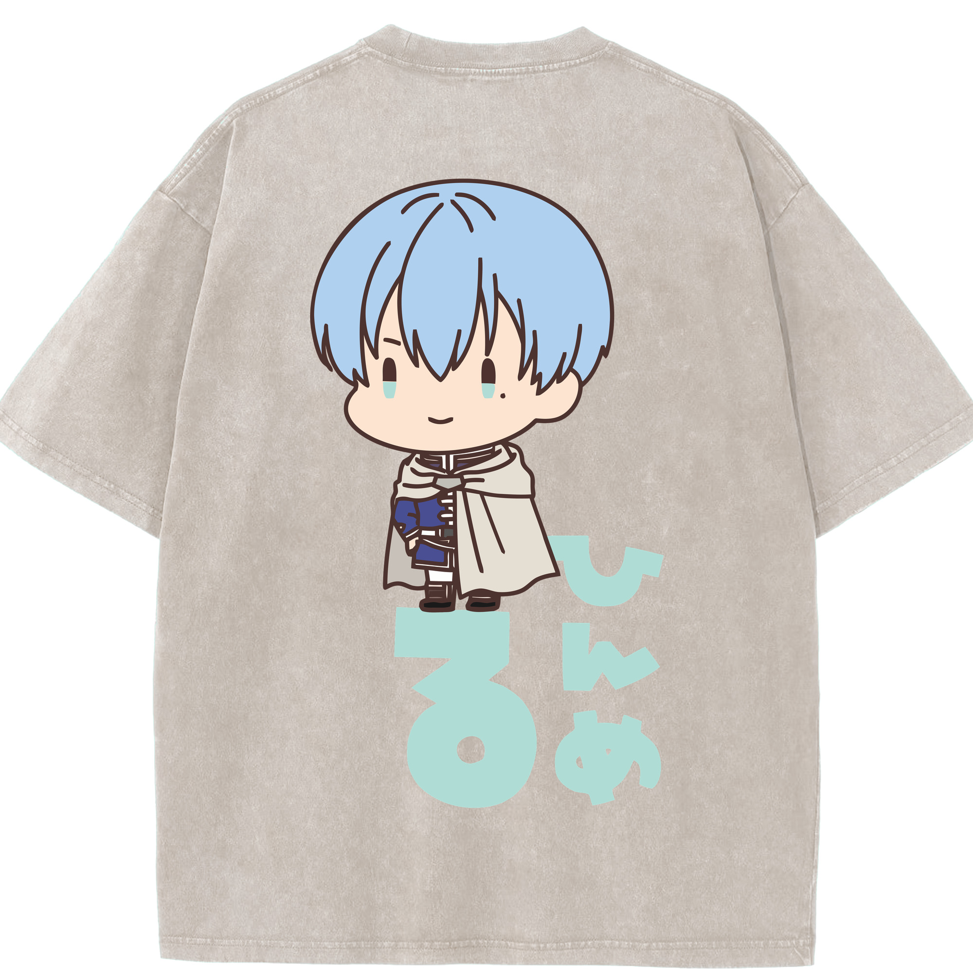 （画像用） 葬送のフリーレン Frieren 綿100% ヴィンテージ風 半袖Tシャツ（背面プリント）