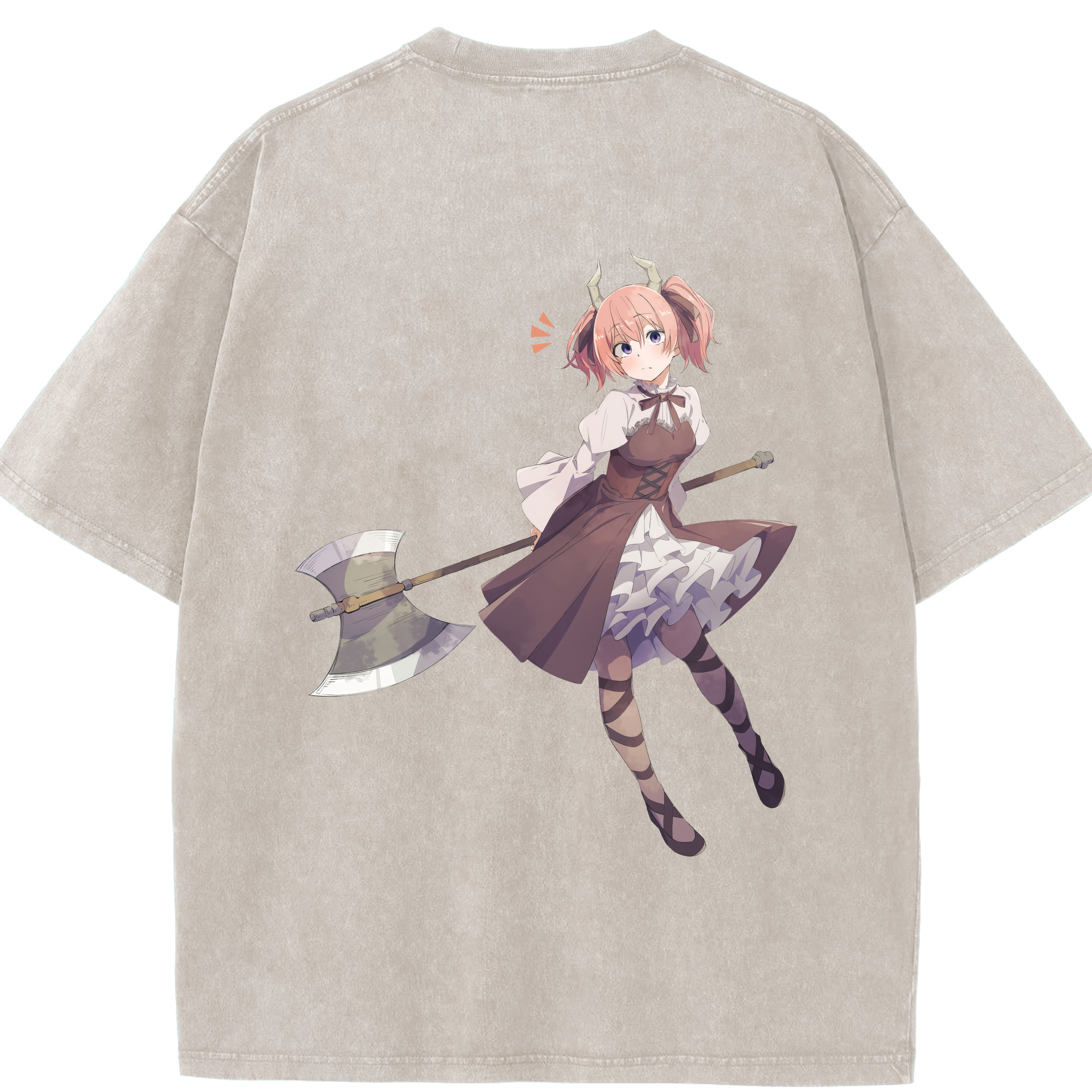 （画像用） 葬送のフリーレン Frieren 綿100% ヴィンテージ風 半袖Tシャツ（背面プリント）