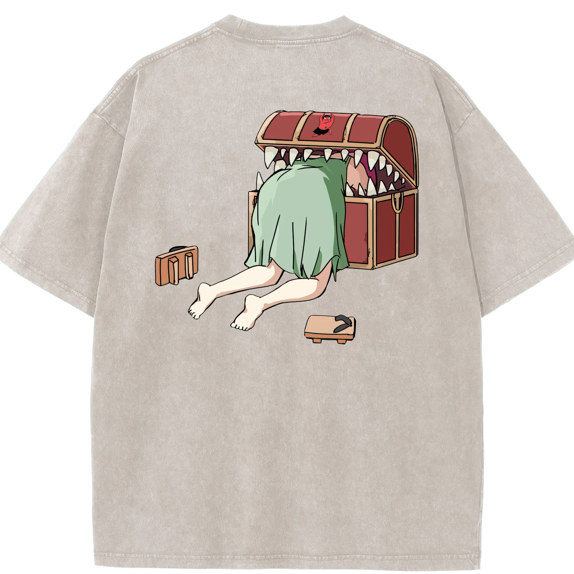 （画像用） 葬送のフリーレン Frieren 綿100% ヴィンテージ風 半袖Tシャツ（背面プリント）