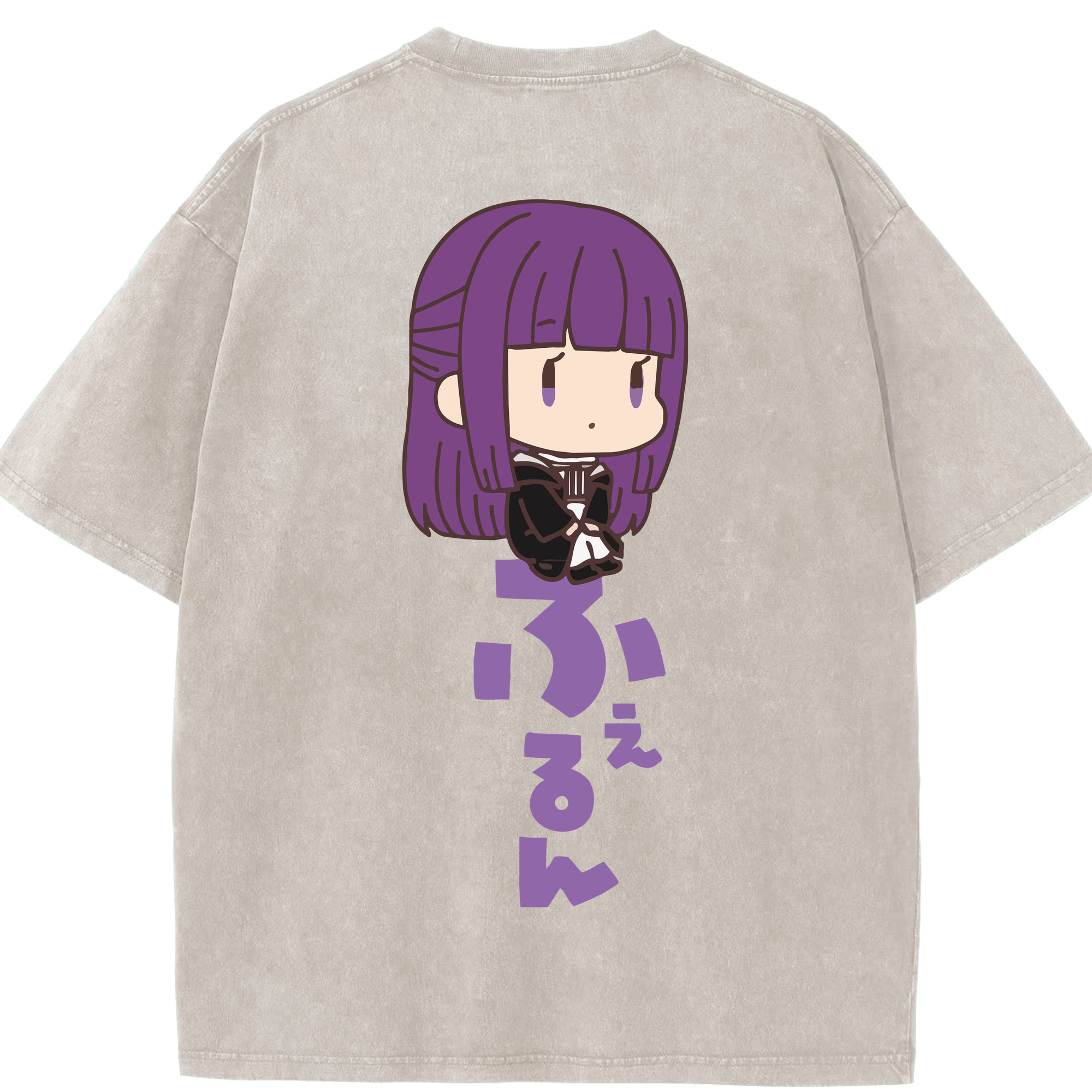 （画像用） 葬送のフリーレン Frieren 綿100% ヴィンテージ風 半袖Tシャツ（背面プリント）