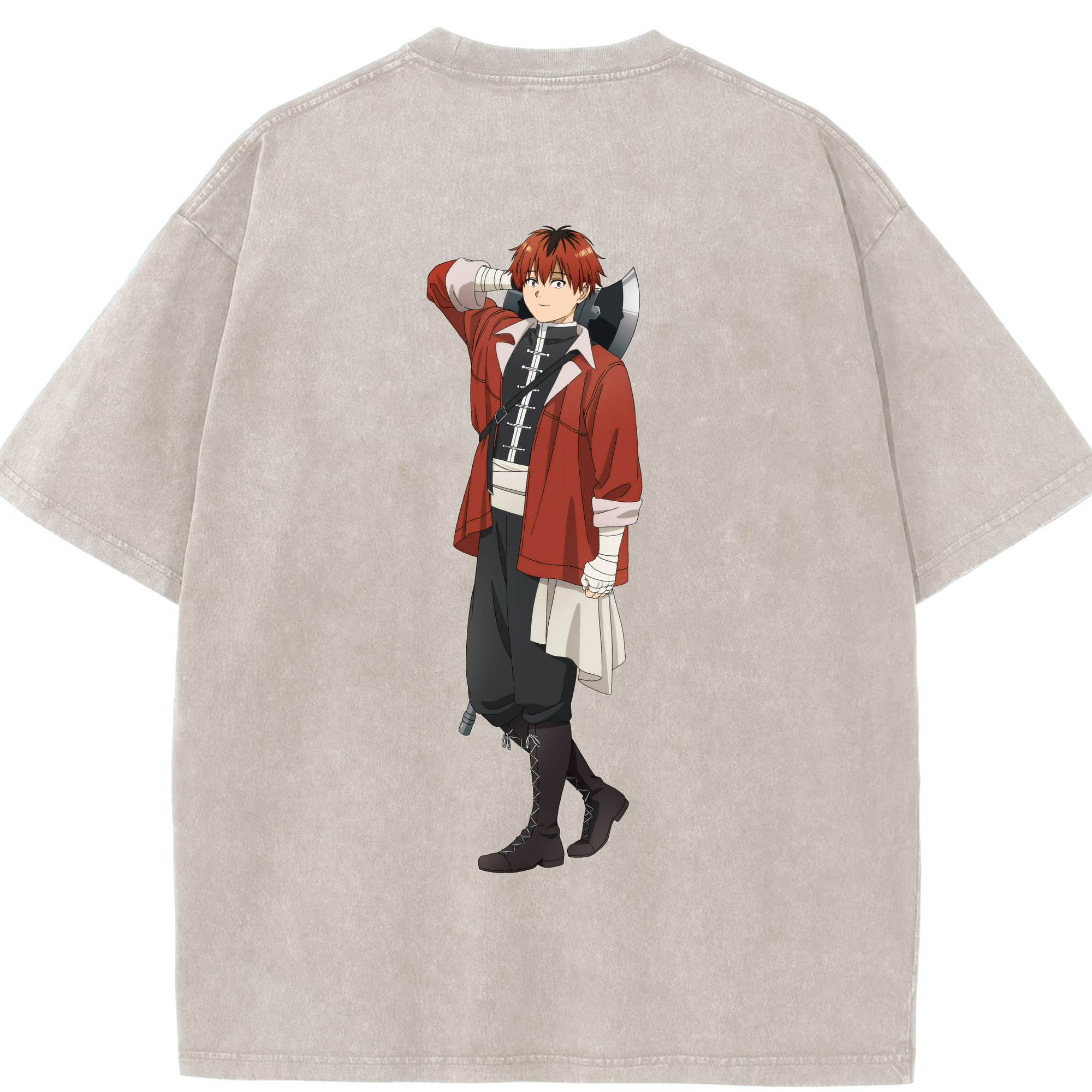 （画像用） 葬送のフリーレン Frieren 綿100% ヴィンテージ風 半袖Tシャツ（背面プリント）