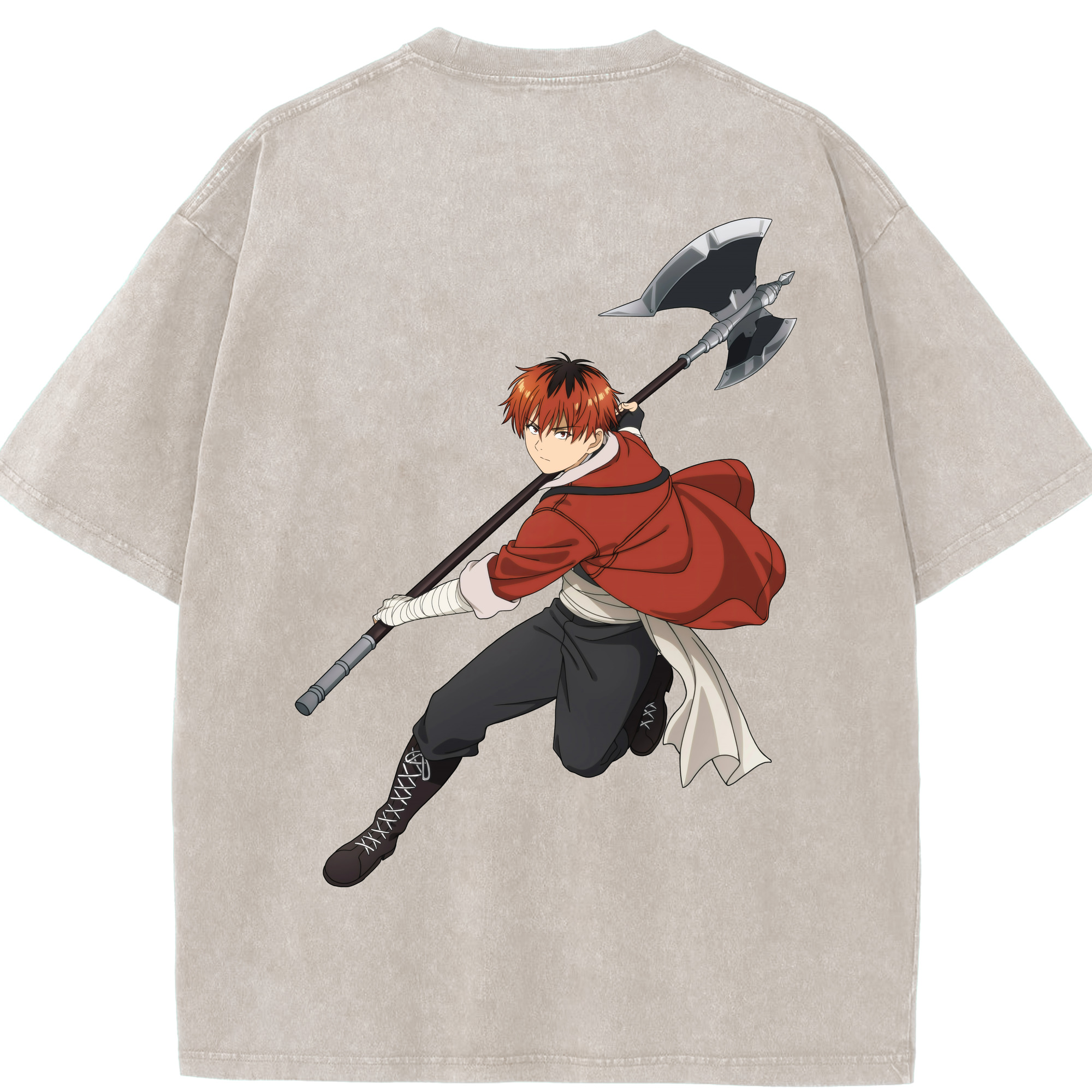 （画像用） 葬送のフリーレン Frieren 綿100% ヴィンテージ風 半袖Tシャツ（背面プリント）