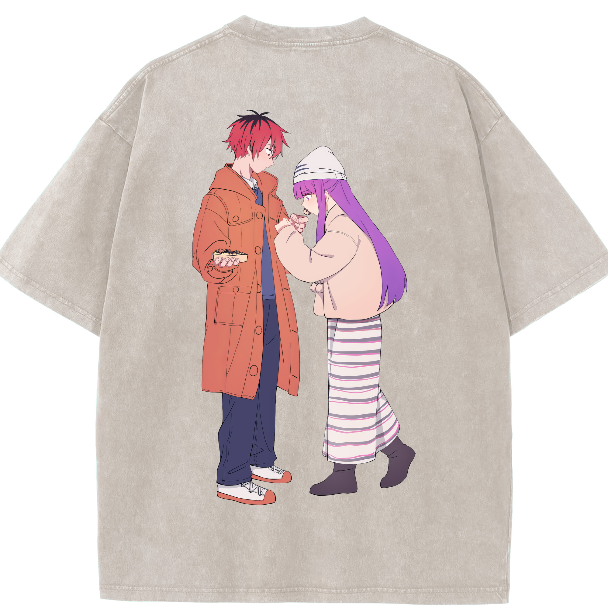 （画像用） 葬送のフリーレン Frieren 綿100% ヴィンテージ風 半袖Tシャツ（背面プリント）