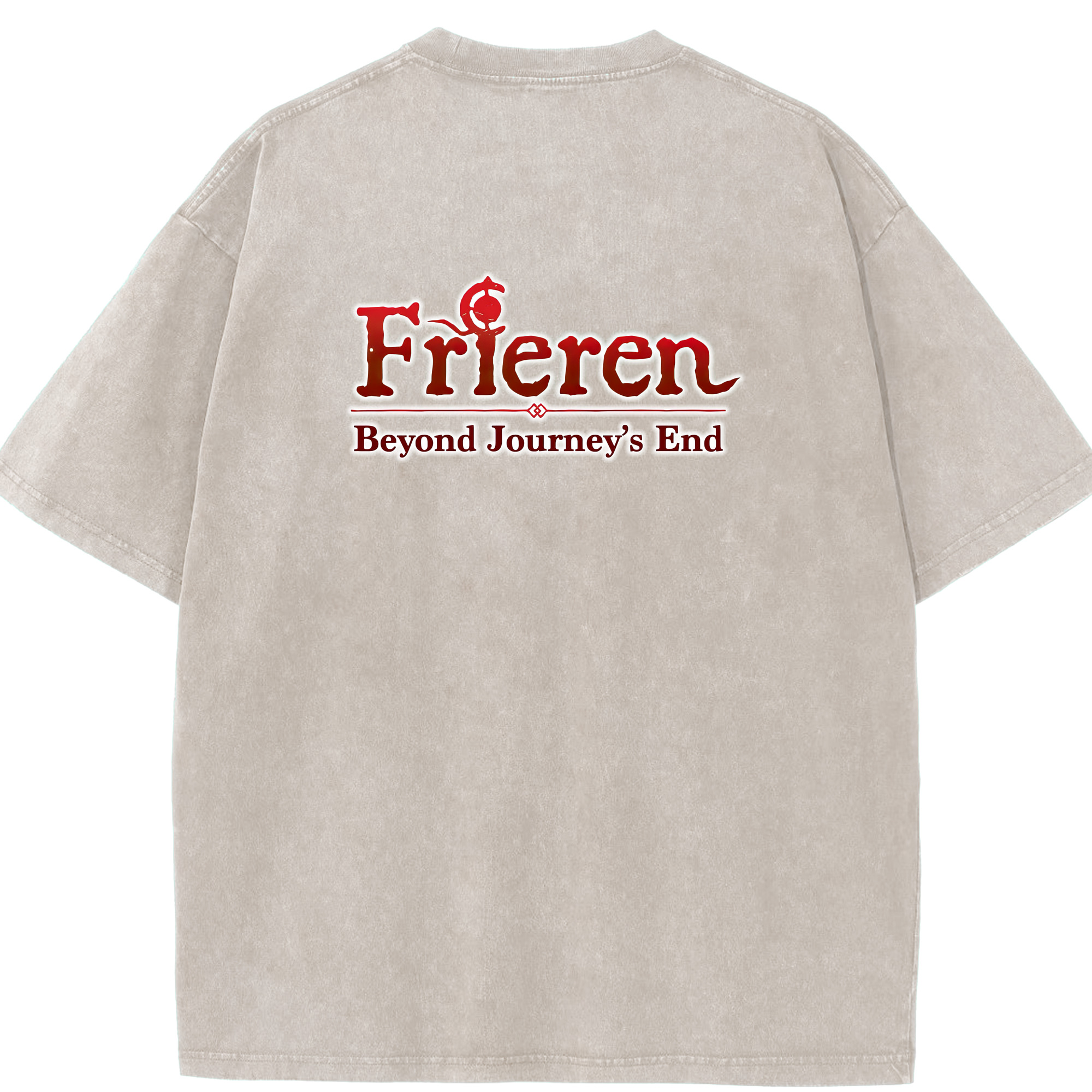 （画像用） 葬送のフリーレン Frieren 綿100% ヴィンテージ風 半袖Tシャツ（背面プリント）