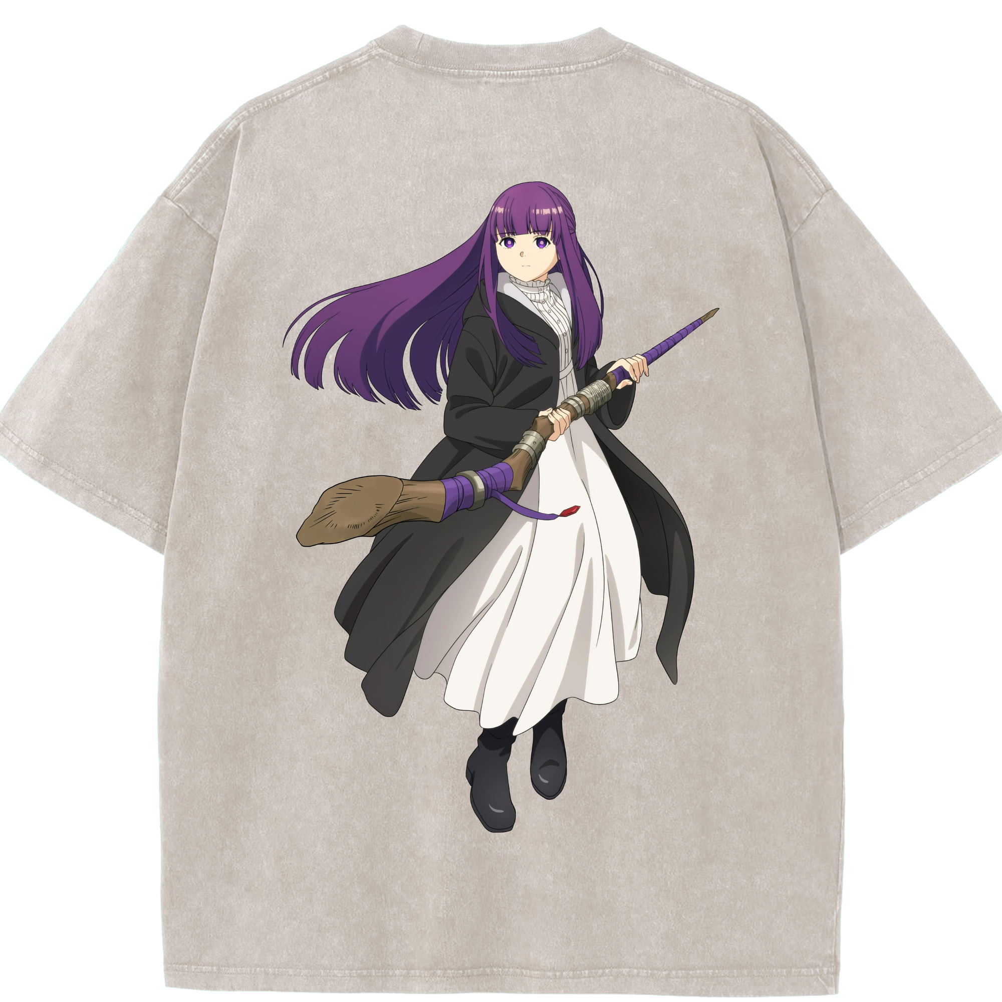 （画像用） 葬送のフリーレン Frieren 綿100% ヴィンテージ風 半袖Tシャツ（背面プリント）