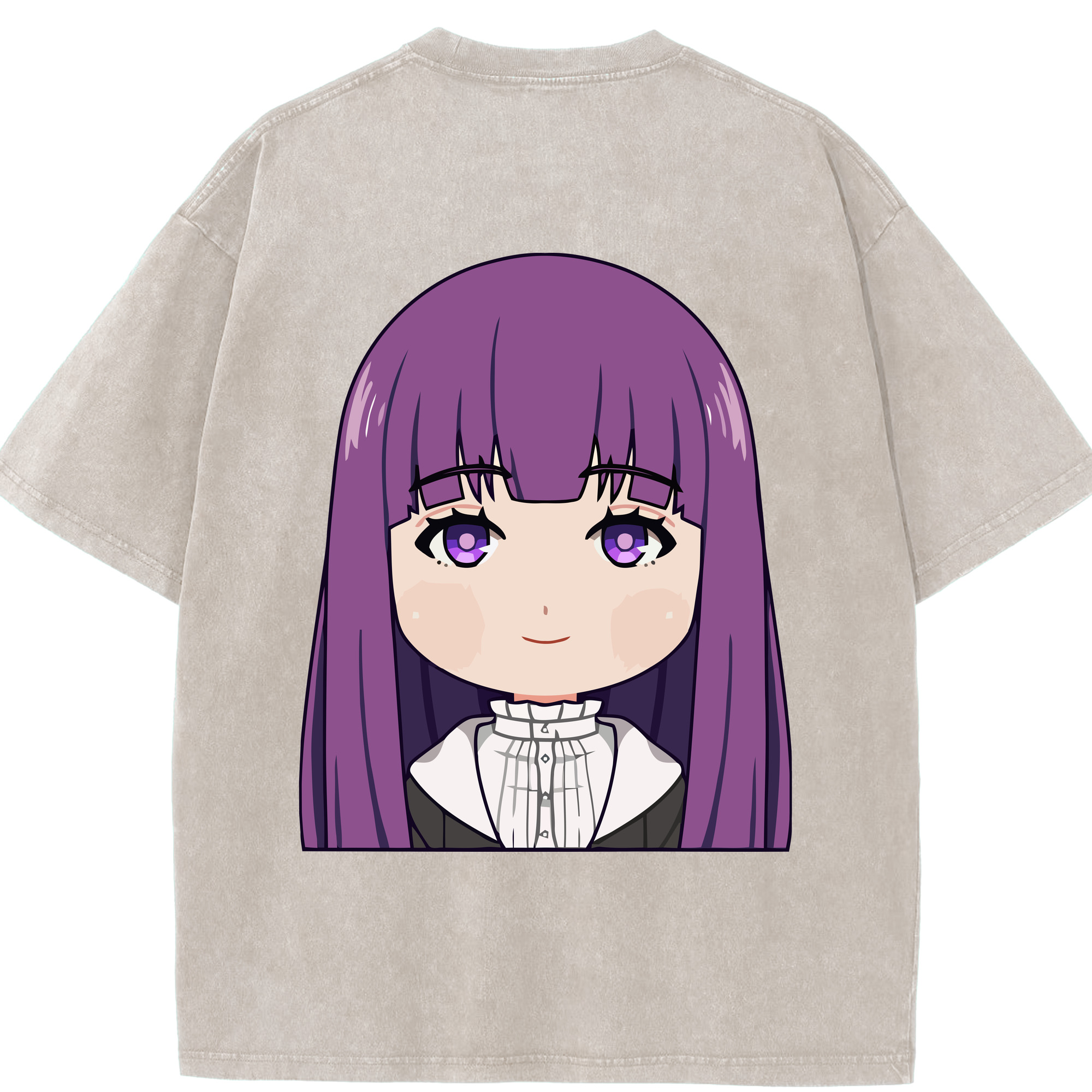 （画像用） 葬送のフリーレン Frieren 綿100% ヴィンテージ風 半袖Tシャツ（背面プリント）