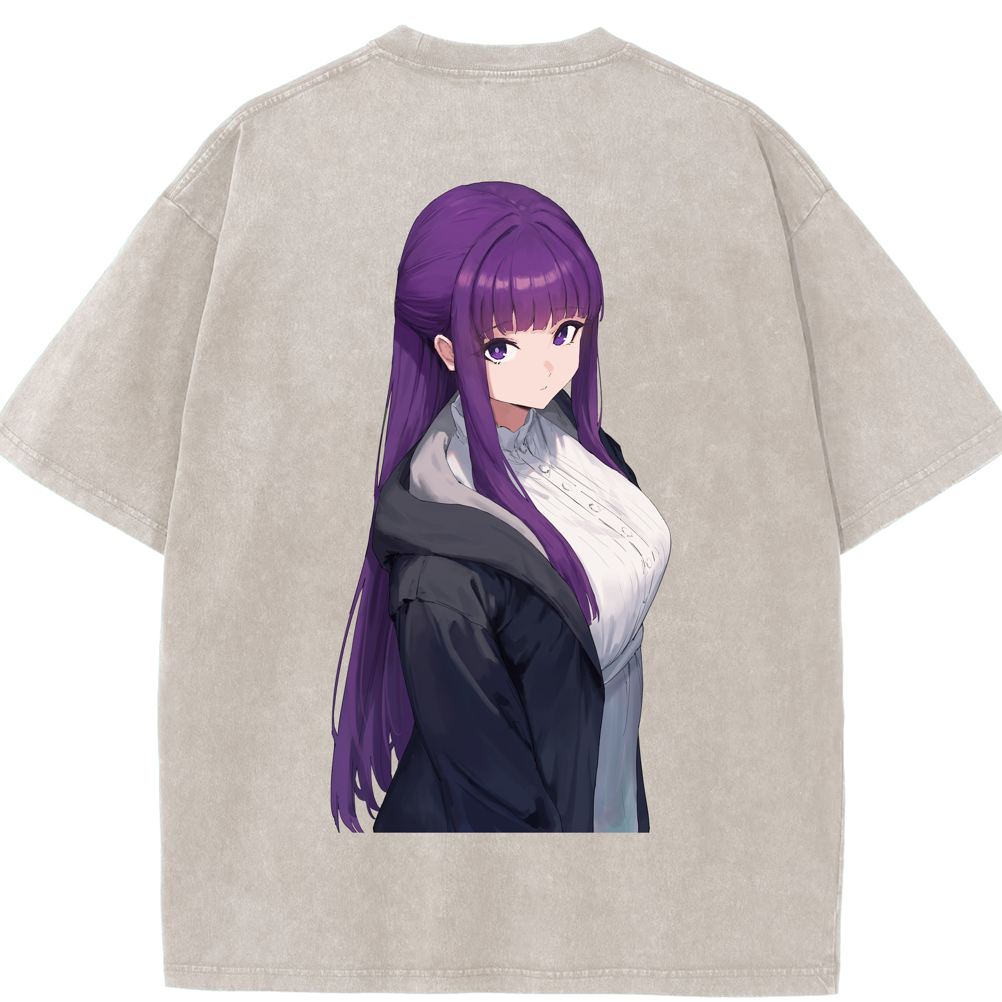 （画像用） 葬送のフリーレン Frieren 綿100% ヴィンテージ風 半袖Tシャツ（背面プリント）