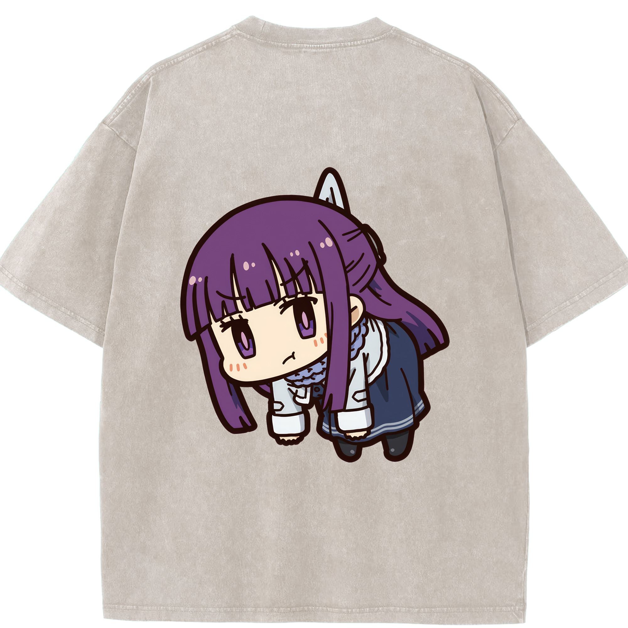 （画像用） 葬送のフリーレン Frieren 綿100% ヴィンテージ風 半袖Tシャツ（背面プリント）