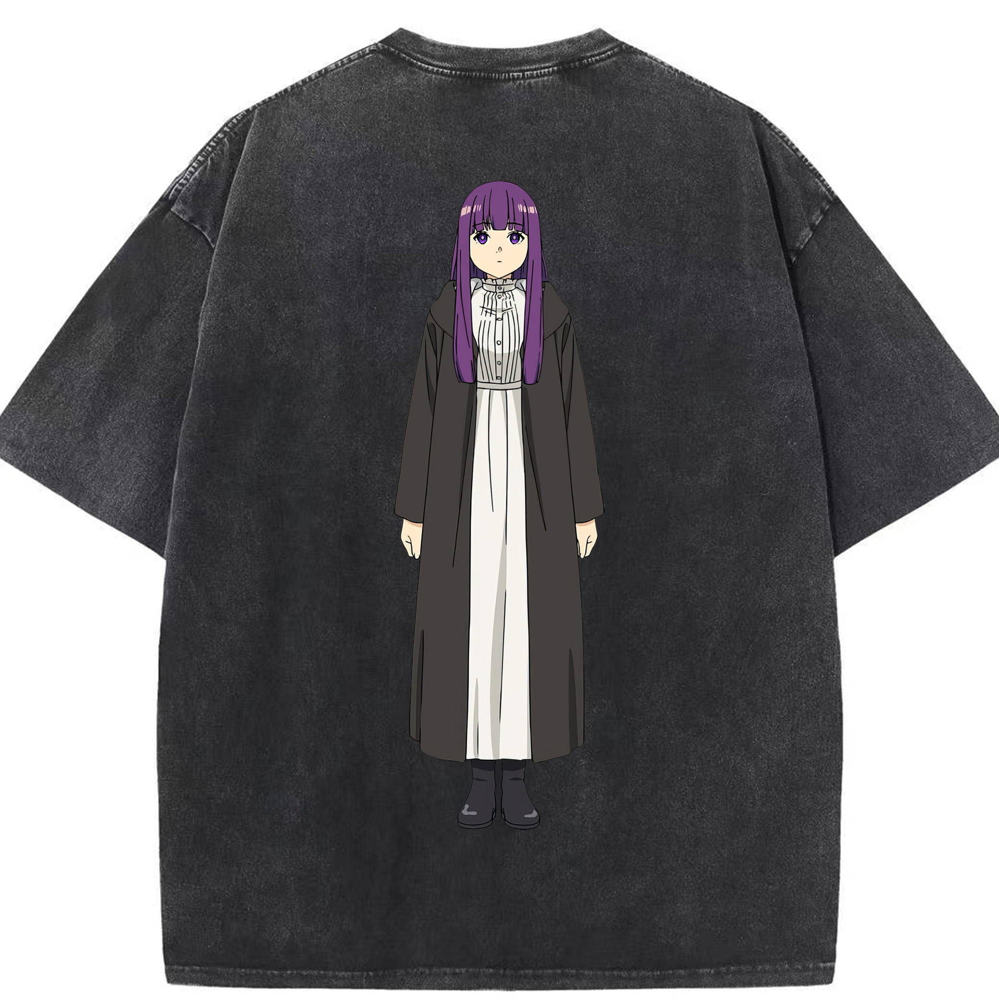（画像用） 葬送のフリーレン Frieren 綿100% ヴィンテージ風 半袖Tシャツ（背面プリント）