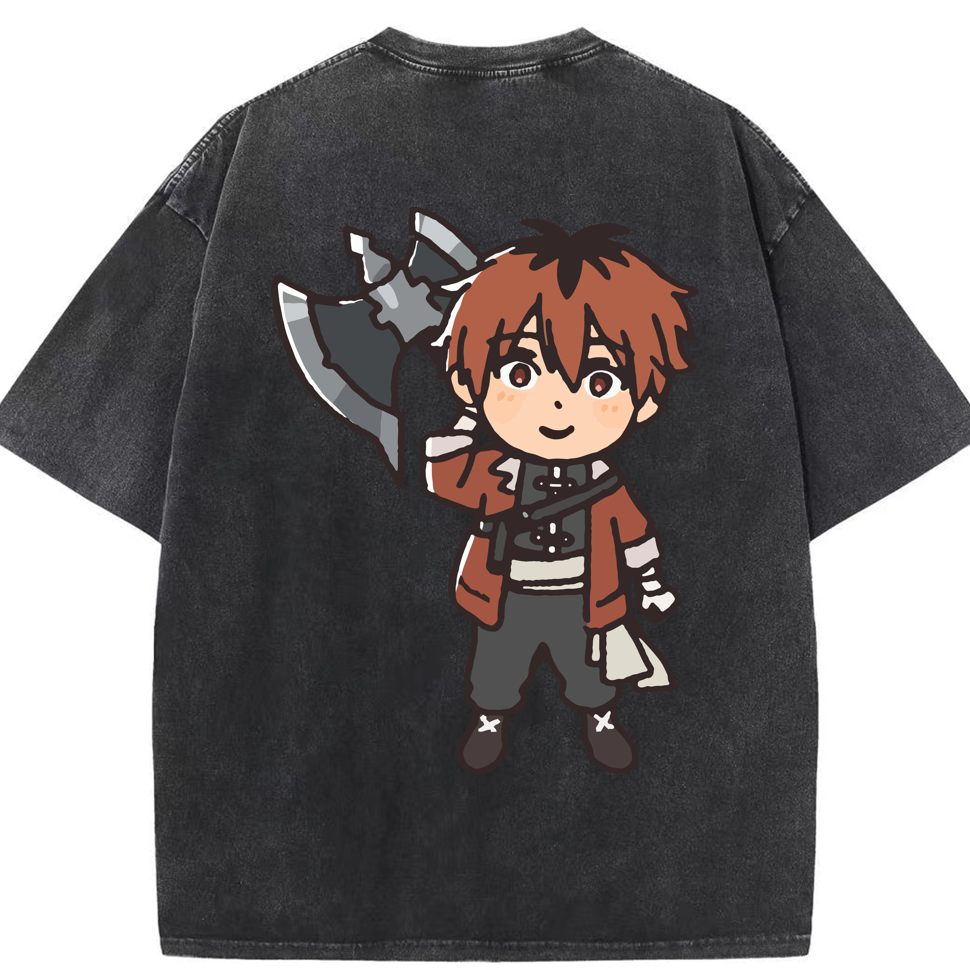 （画像用） 葬送のフリーレン Frieren 綿100% ヴィンテージ風 半袖Tシャツ（背面プリント）