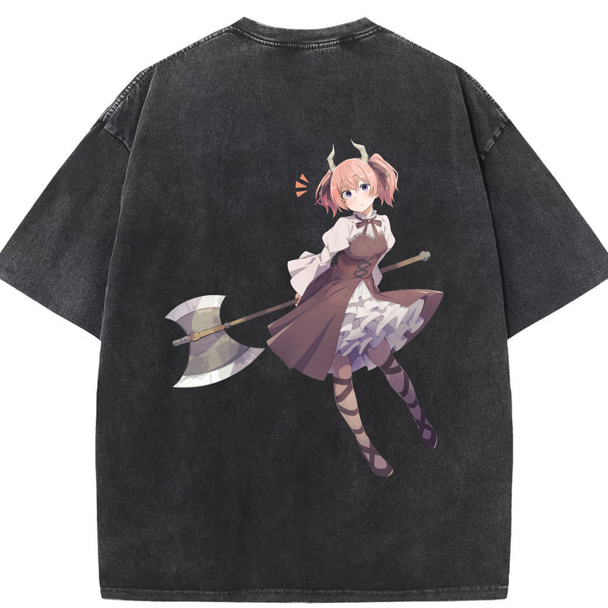 （画像用） 葬送のフリーレン Frieren 綿100% ヴィンテージ風 半袖Tシャツ（背面プリント）