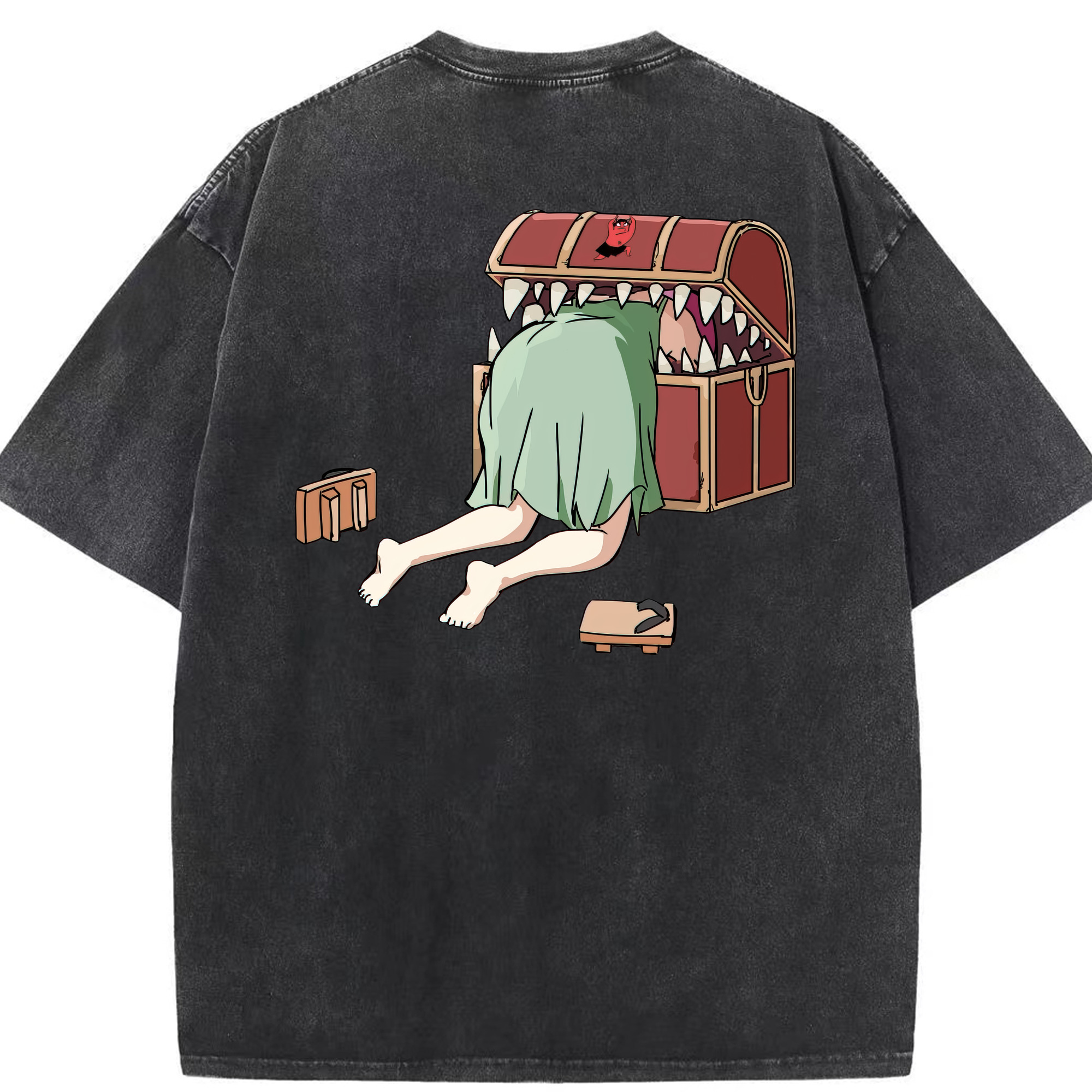 （画像用） 葬送のフリーレン Frieren 綿100% ヴィンテージ風 半袖Tシャツ（背面プリント）