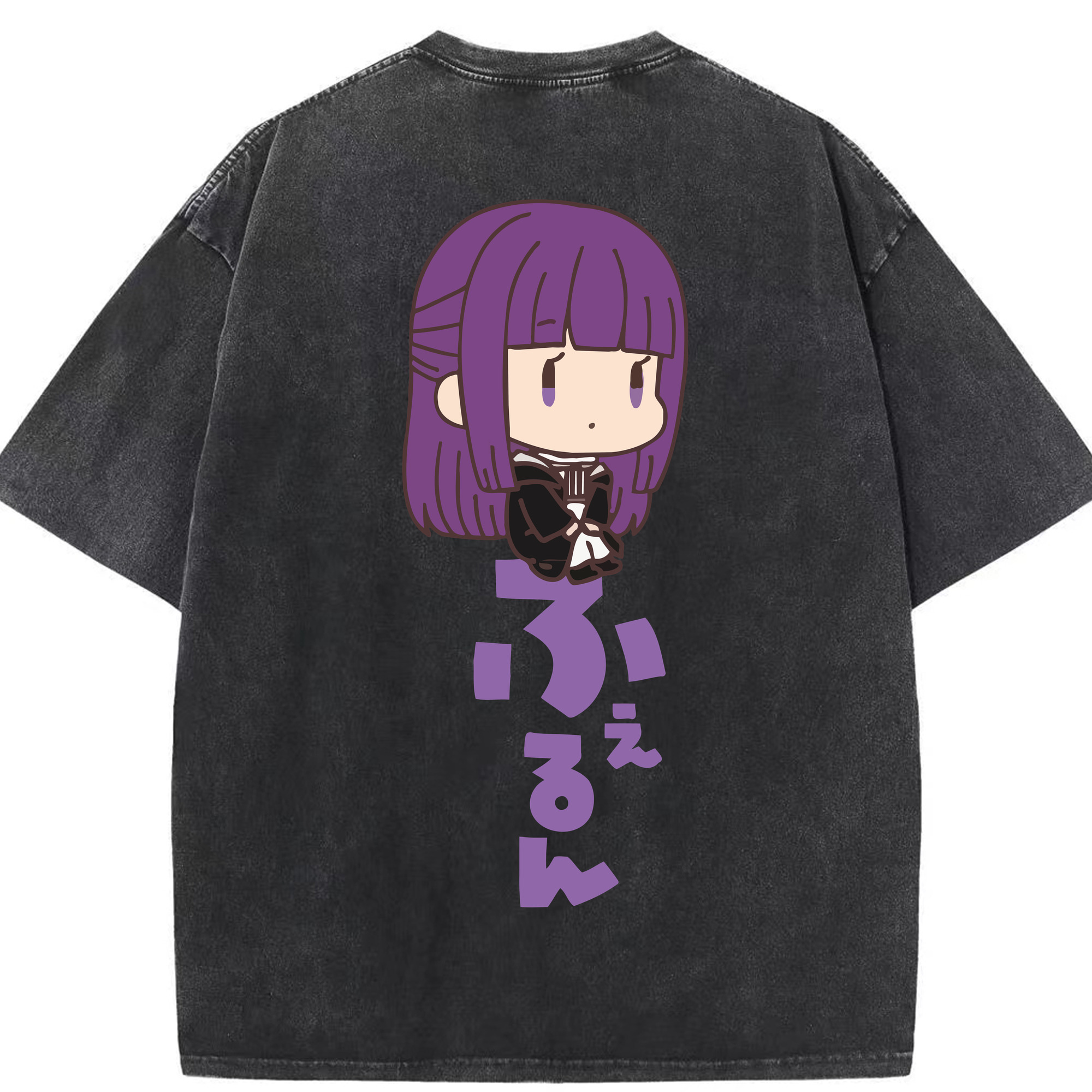 （画像用） 葬送のフリーレン Frieren 綿100% ヴィンテージ風 半袖Tシャツ（背面プリント）