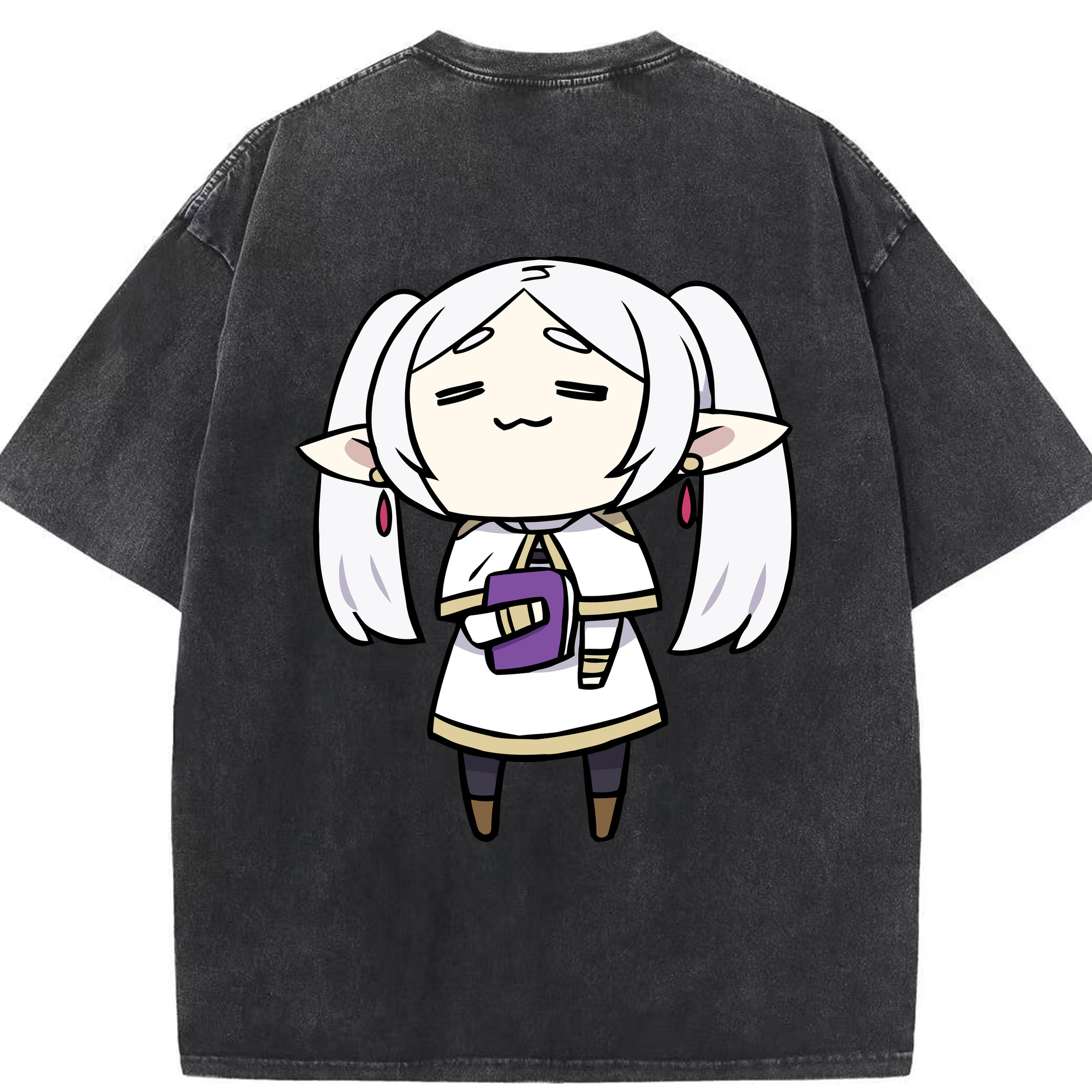 （画像用） 葬送のフリーレン Frieren 綿100% ヴィンテージ風 半袖Tシャツ（背面プリント）