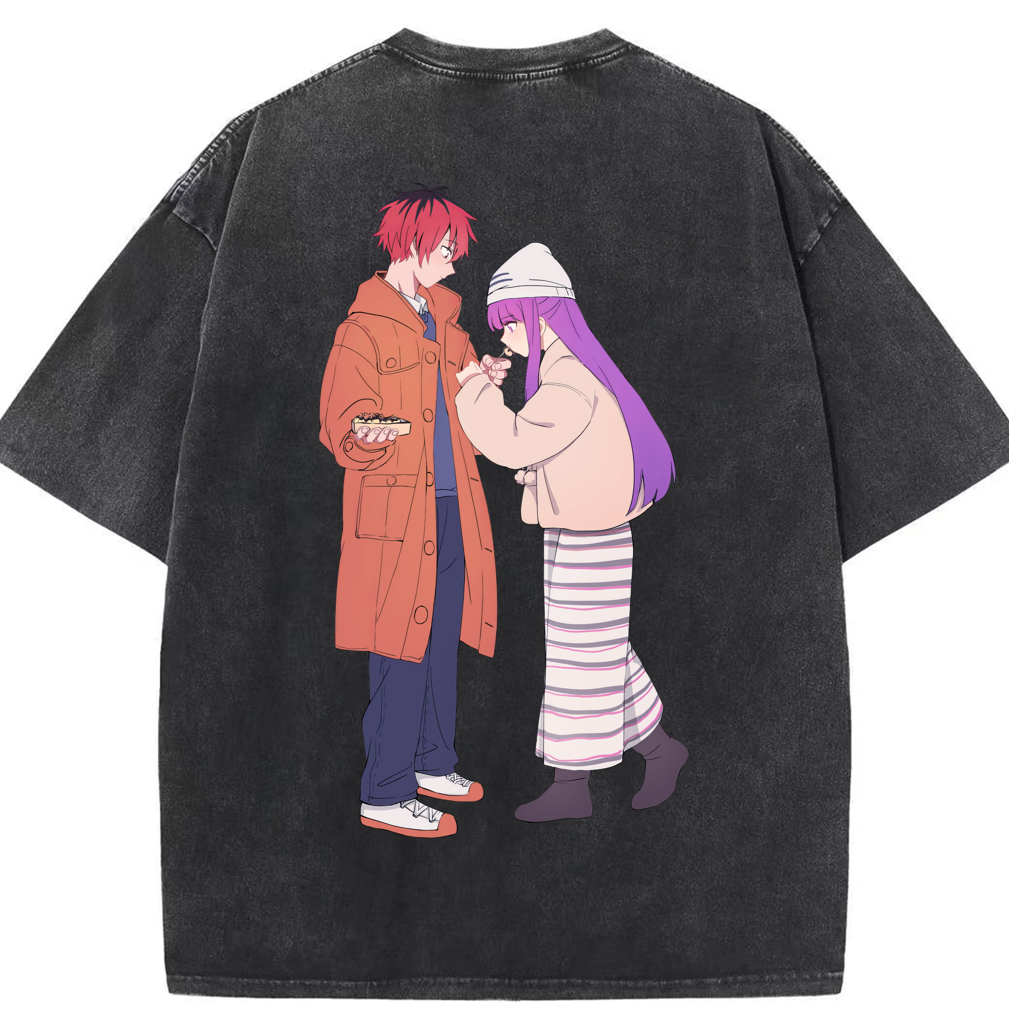 （画像用） 葬送のフリーレン Frieren 綿100% ヴィンテージ風 半袖Tシャツ（背面プリント）