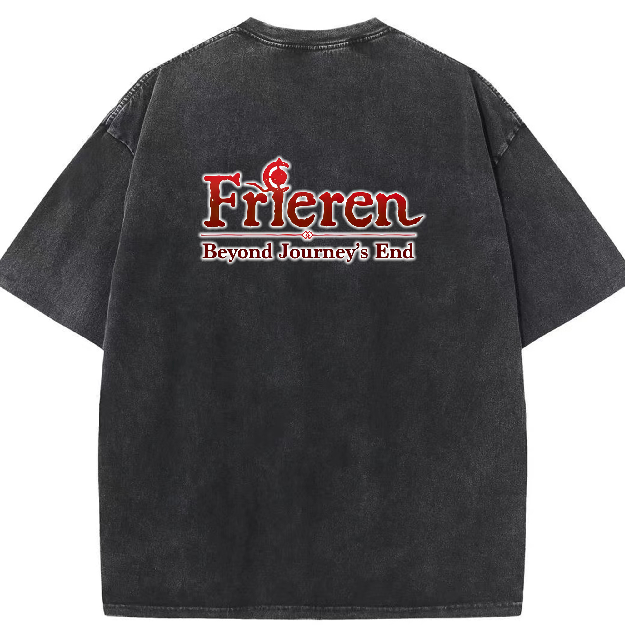 （画像用） 葬送のフリーレン Frieren 綿100% ヴィンテージ風 半袖Tシャツ（背面プリント）