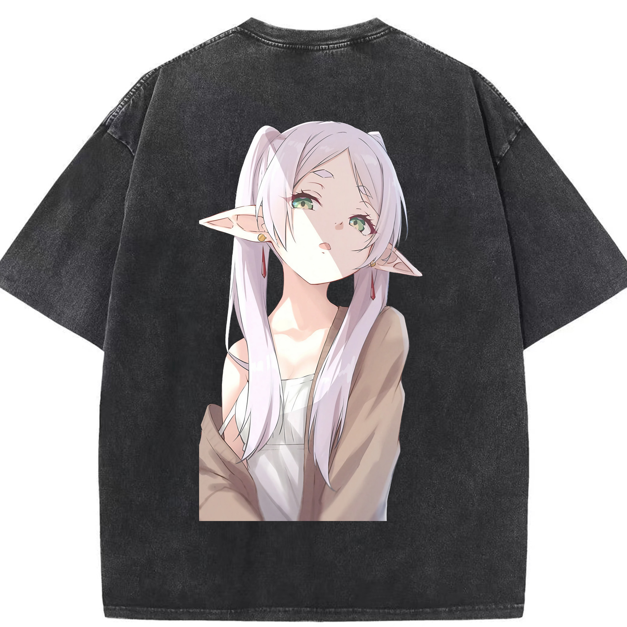 （画像用） 葬送のフリーレン Frieren 綿100% ヴィンテージ風 半袖Tシャツ（背面プリント）