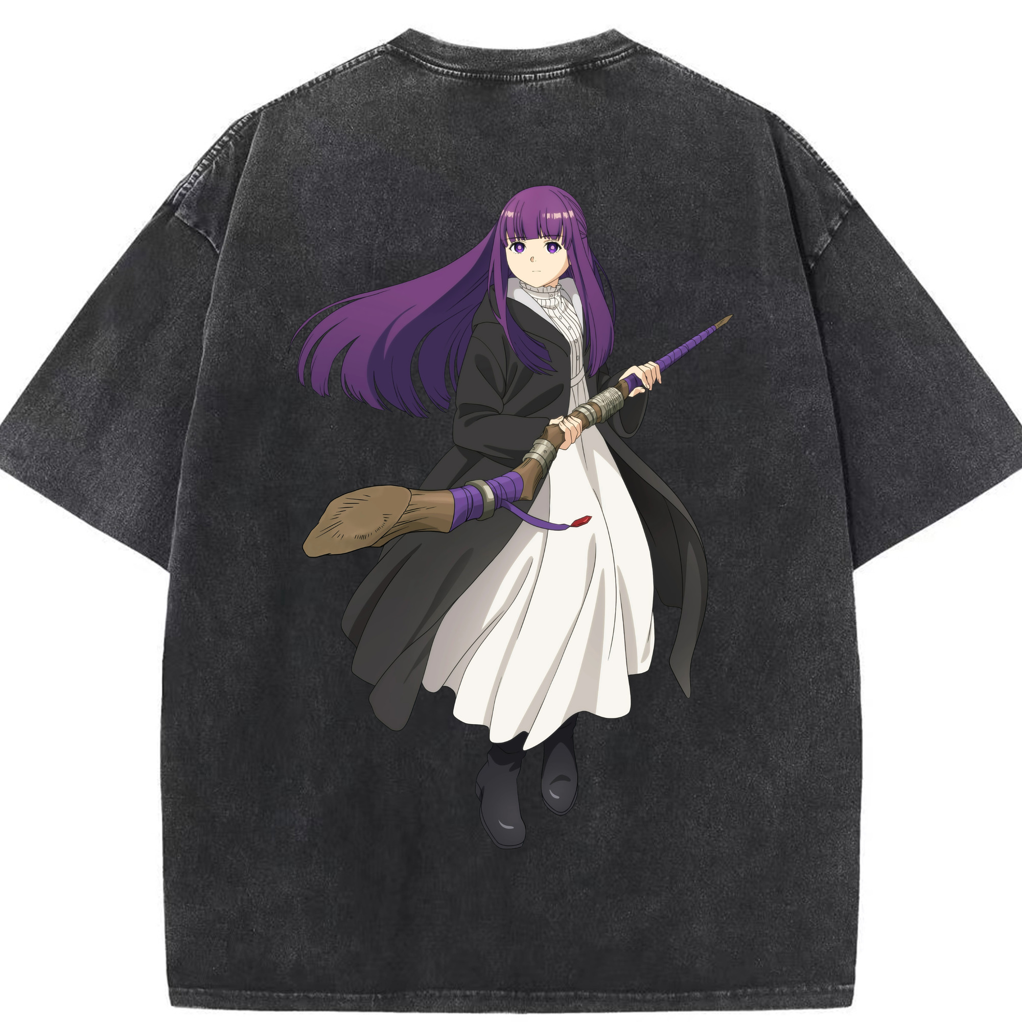 （画像用） 葬送のフリーレン Frieren 綿100% ヴィンテージ風 半袖Tシャツ（背面プリント）