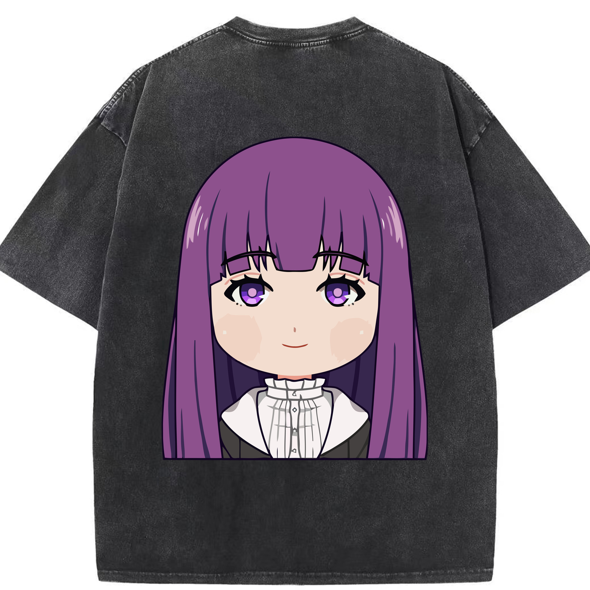 （画像用） 葬送のフリーレン Frieren 綿100% ヴィンテージ風 半袖Tシャツ（背面プリント）