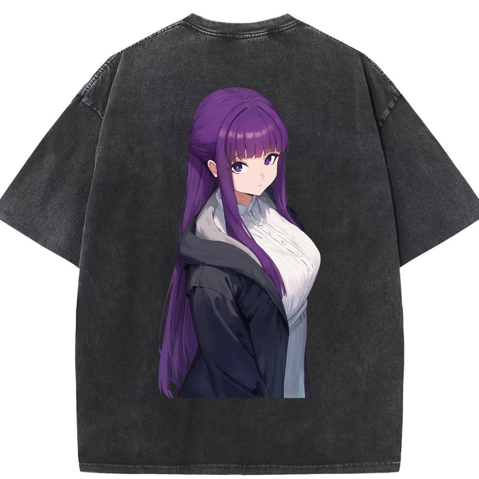 （画像用） 葬送のフリーレン Frieren 綿100% ヴィンテージ風 半袖Tシャツ（背面プリント）