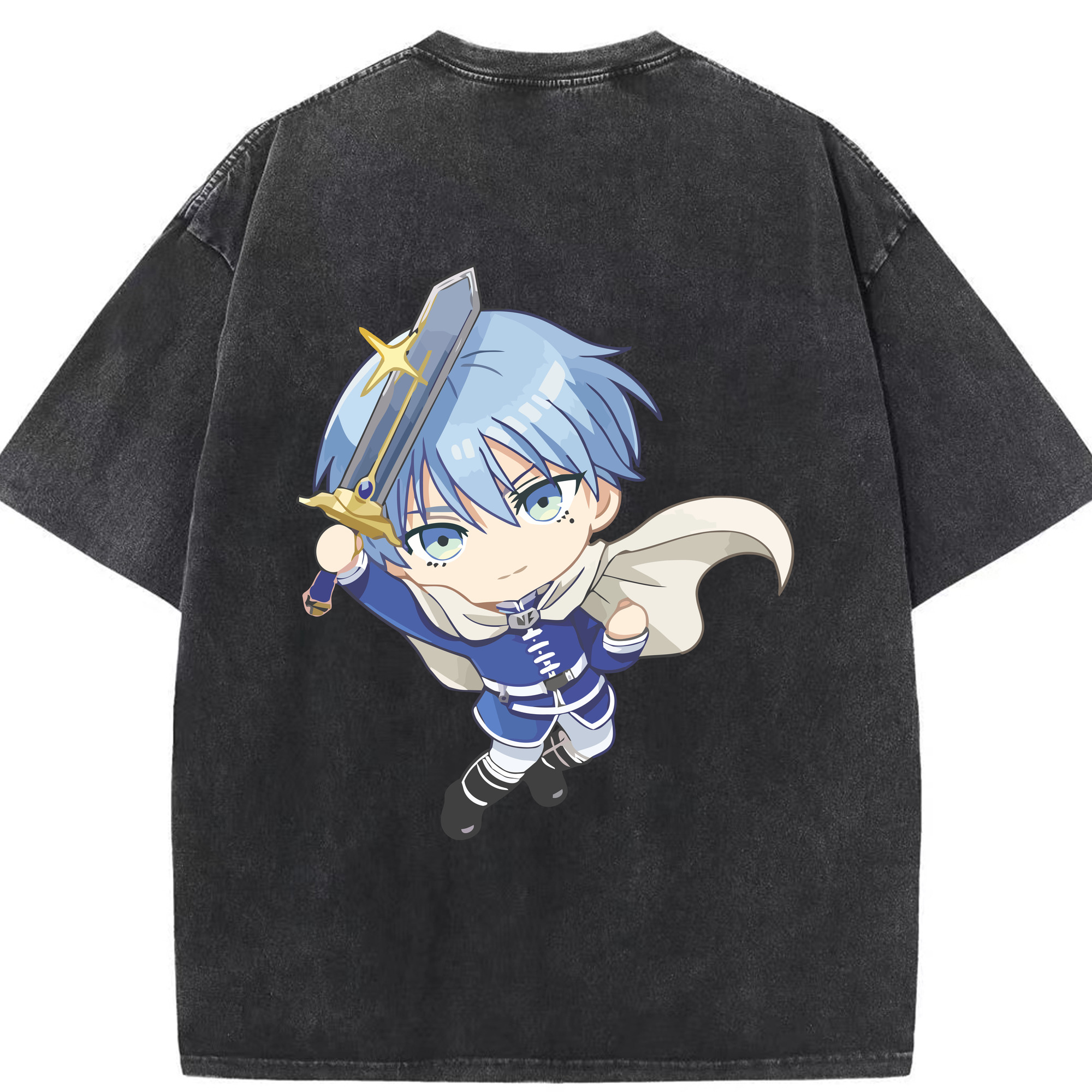 （画像用） 葬送のフリーレン Frieren 綿100% ヴィンテージ風 半袖Tシャツ（背面プリント）