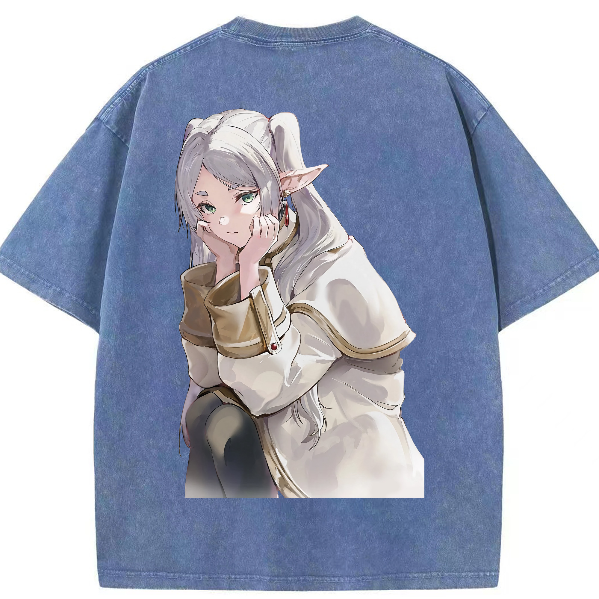 （画像用） 葬送のフリーレン Frieren 綿100% ヴィンテージ風 半袖Tシャツ（背面プリント）