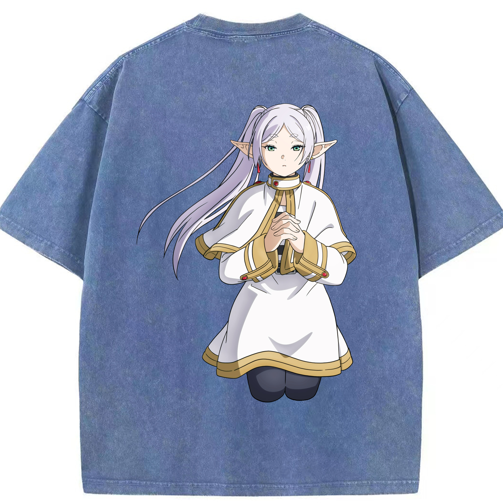 （画像用） 葬送のフリーレン Frieren 綿100% ヴィンテージ風 半袖Tシャツ（背面プリント）