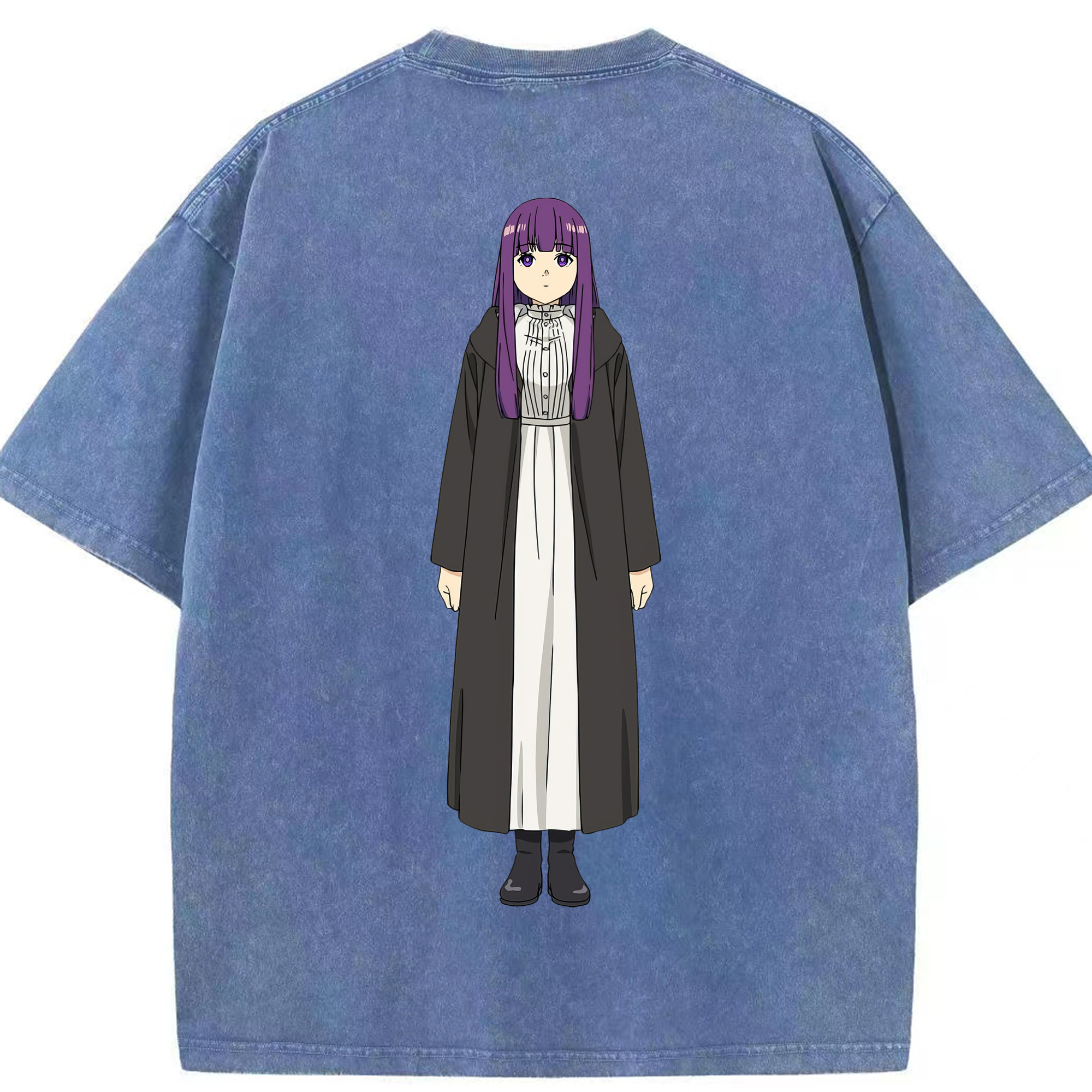 （画像用） 葬送のフリーレン Frieren 綿100% ヴィンテージ風 半袖Tシャツ（背面プリント）
