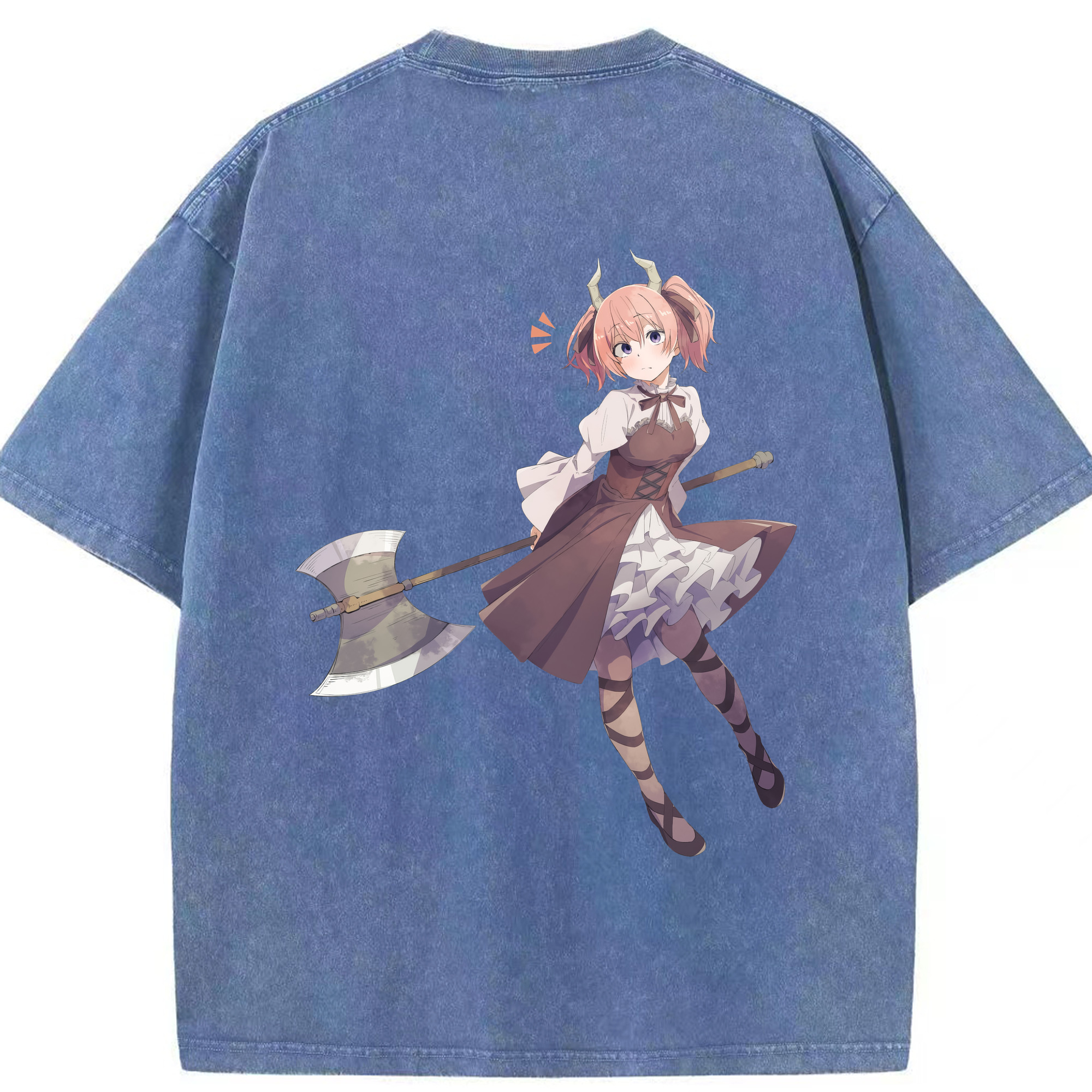 （画像用） 葬送のフリーレン Frieren 綿100% ヴィンテージ風 半袖Tシャツ（背面プリント）