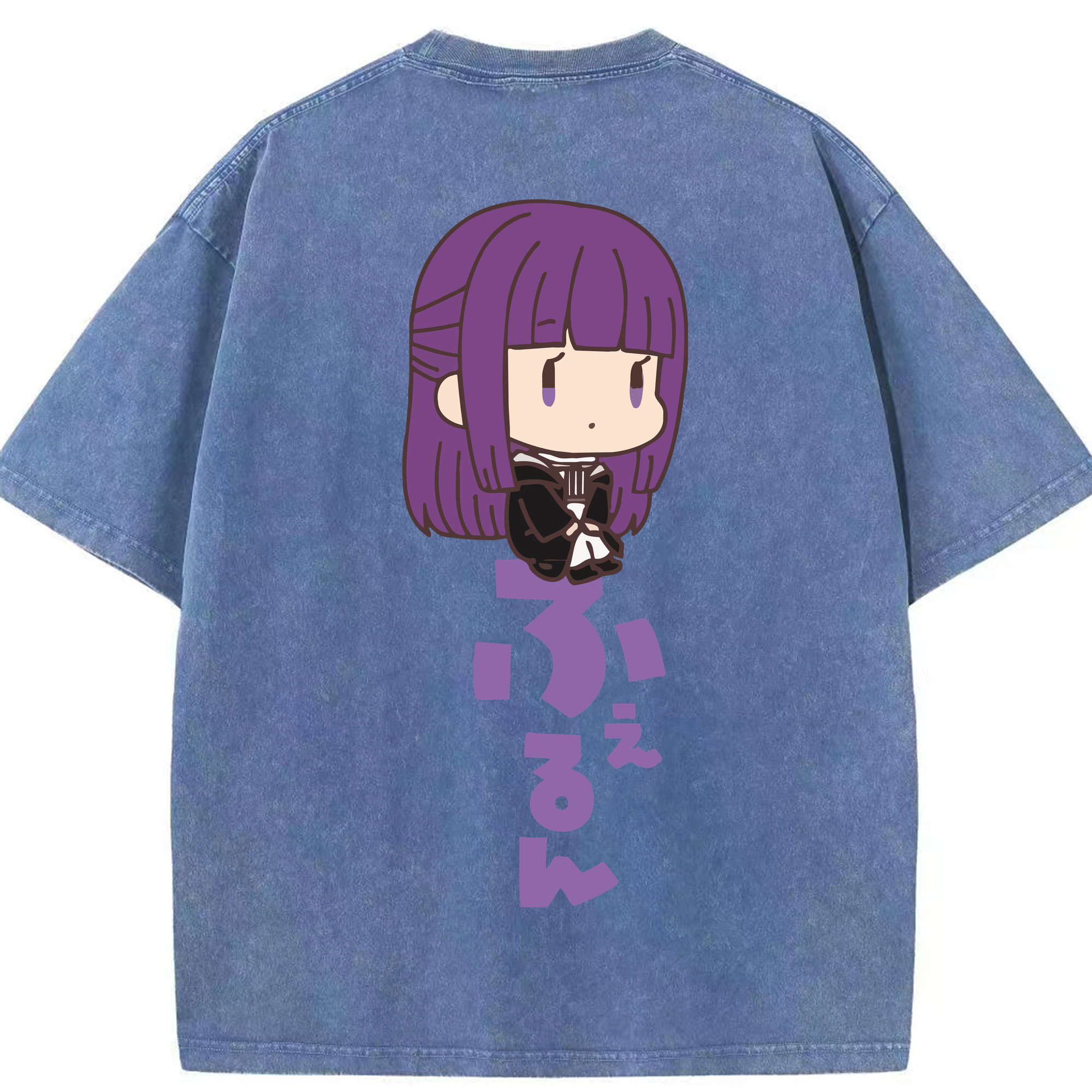 （画像用） 葬送のフリーレン Frieren 綿100% ヴィンテージ風 半袖Tシャツ（背面プリント）