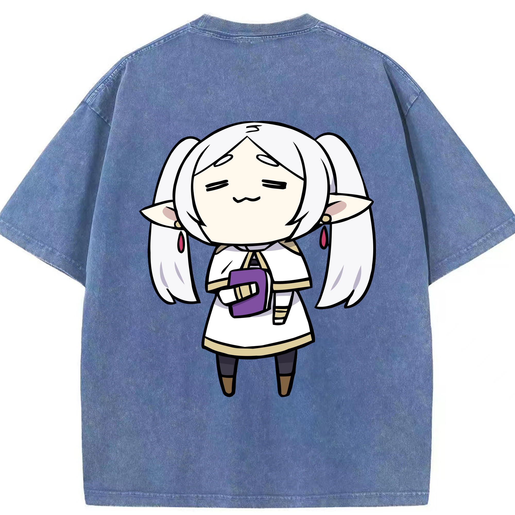 （画像用） 葬送のフリーレン Frieren 綿100% ヴィンテージ風 半袖Tシャツ（背面プリント）