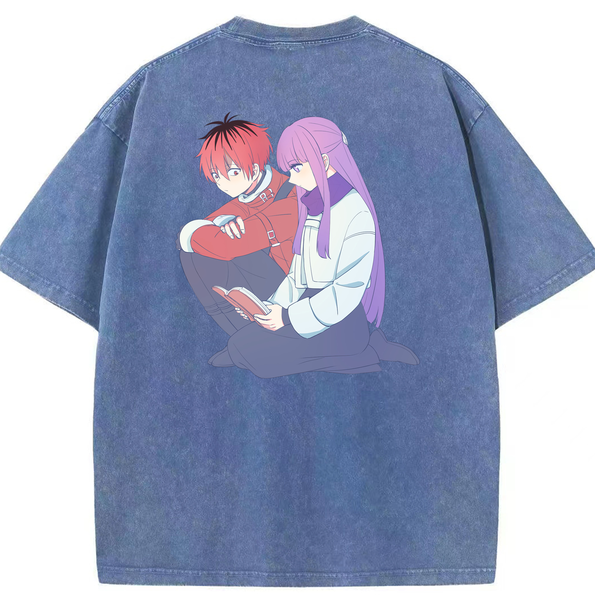 （画像用） 葬送のフリーレン Frieren 綿100% ヴィンテージ風 半袖Tシャツ（背面プリント）