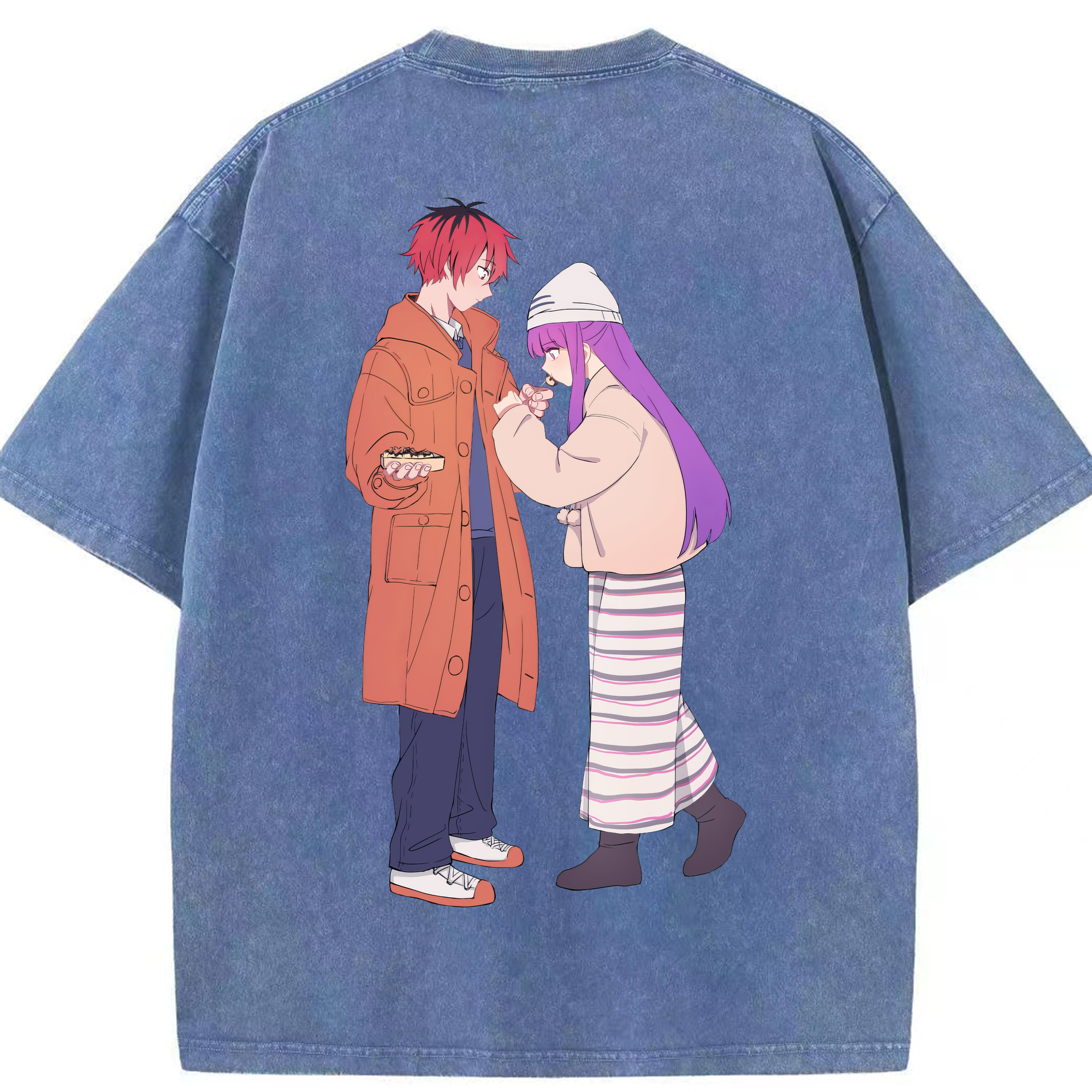 （画像用） 葬送のフリーレン Frieren 綿100% ヴィンテージ風 半袖Tシャツ（背面プリント）
